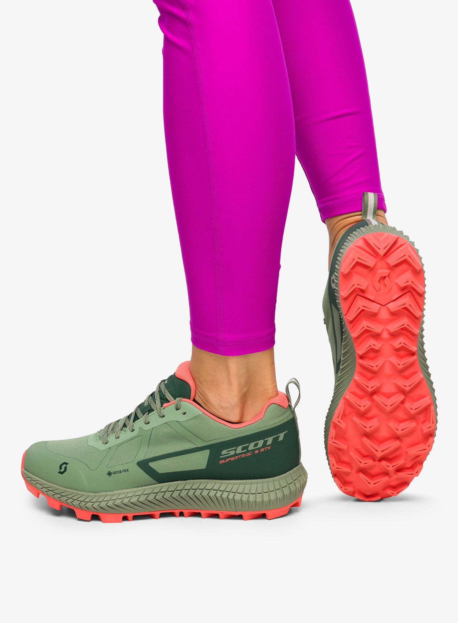 Dámské trailové boty SCOTT Supertrac 3 GTX - frost green/coral pink