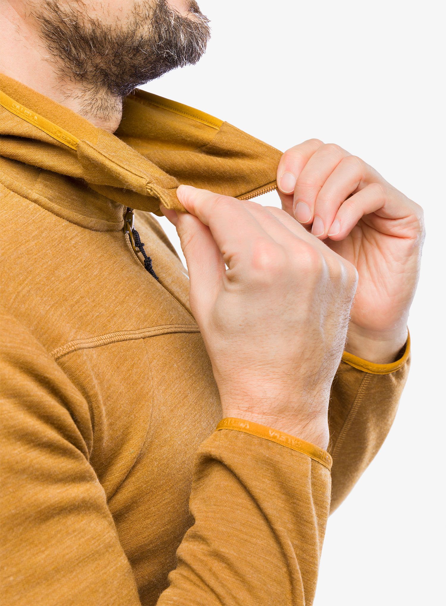 Mikina s kapucí Salewa Nuvolao Alpine Wool Jacket - golden brown