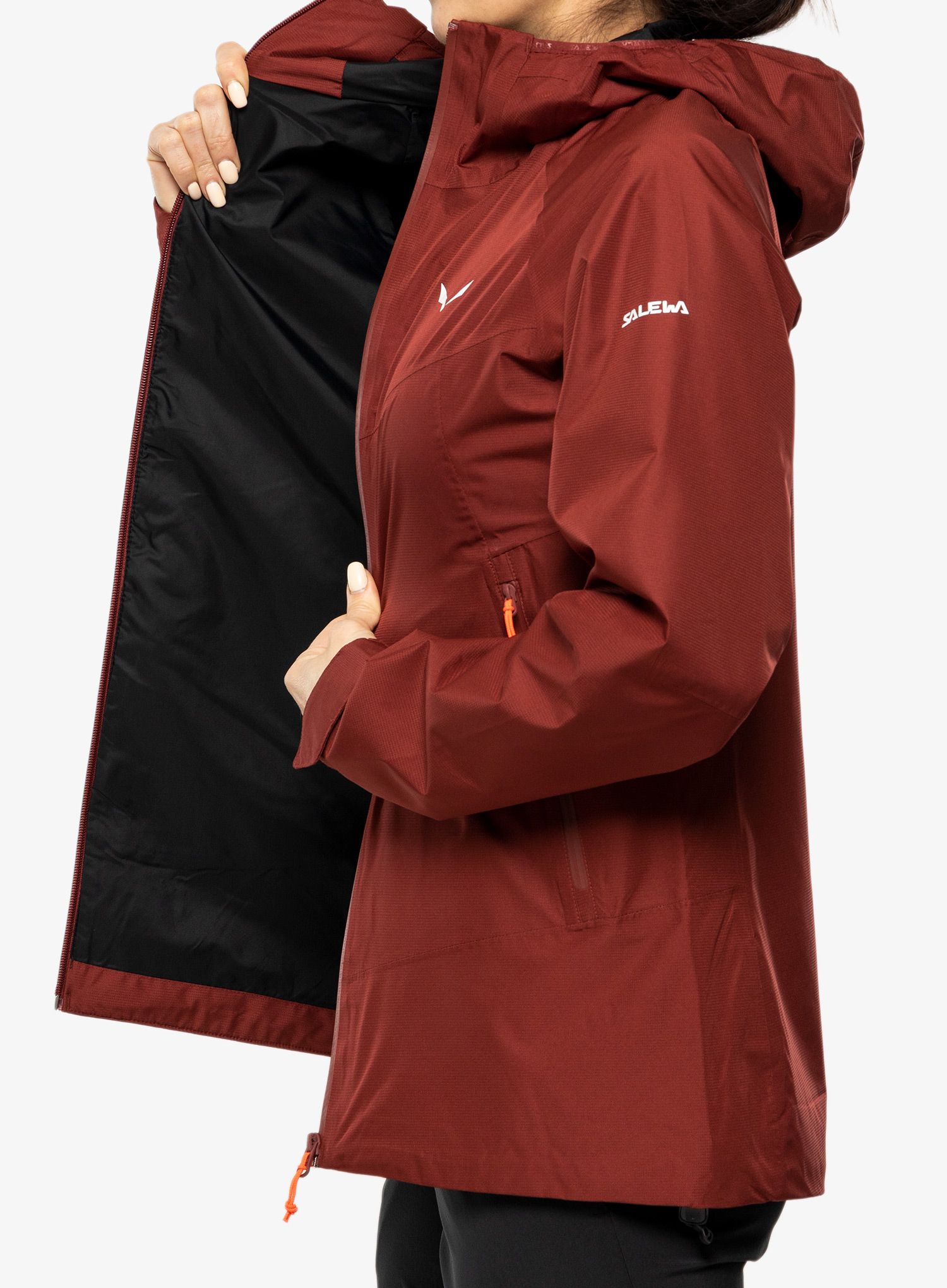Dámská bunda do deště Salewa Puez PTX 2L Jacket - syrah