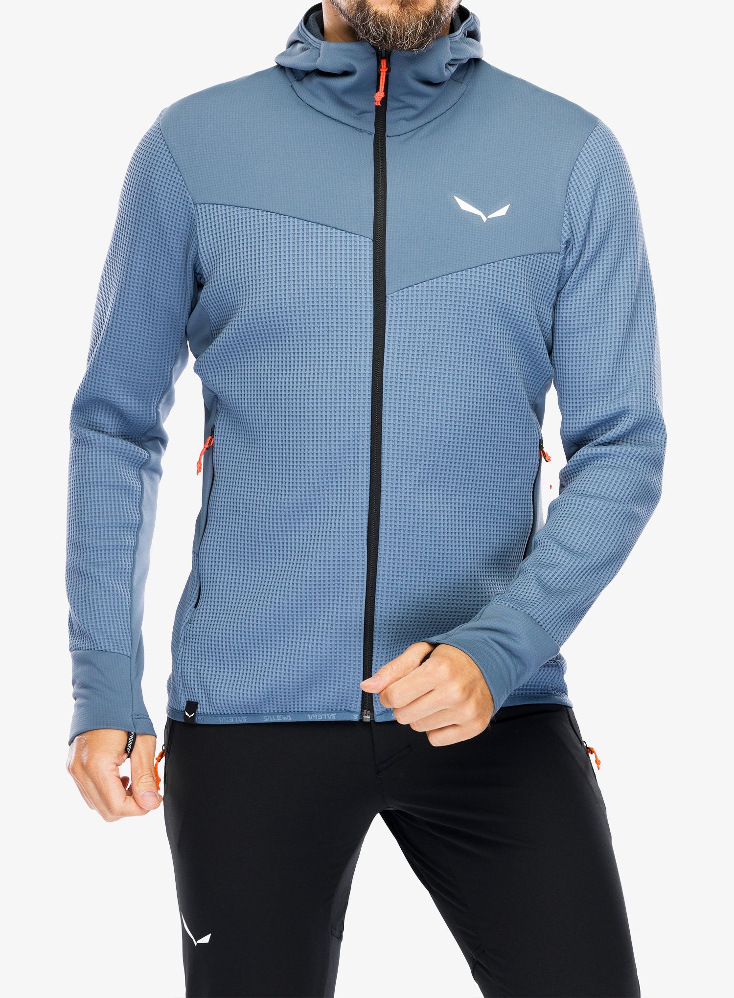 Fleece mikina Salewa Puez Waffle Hyb PL HD Jacket - java blue