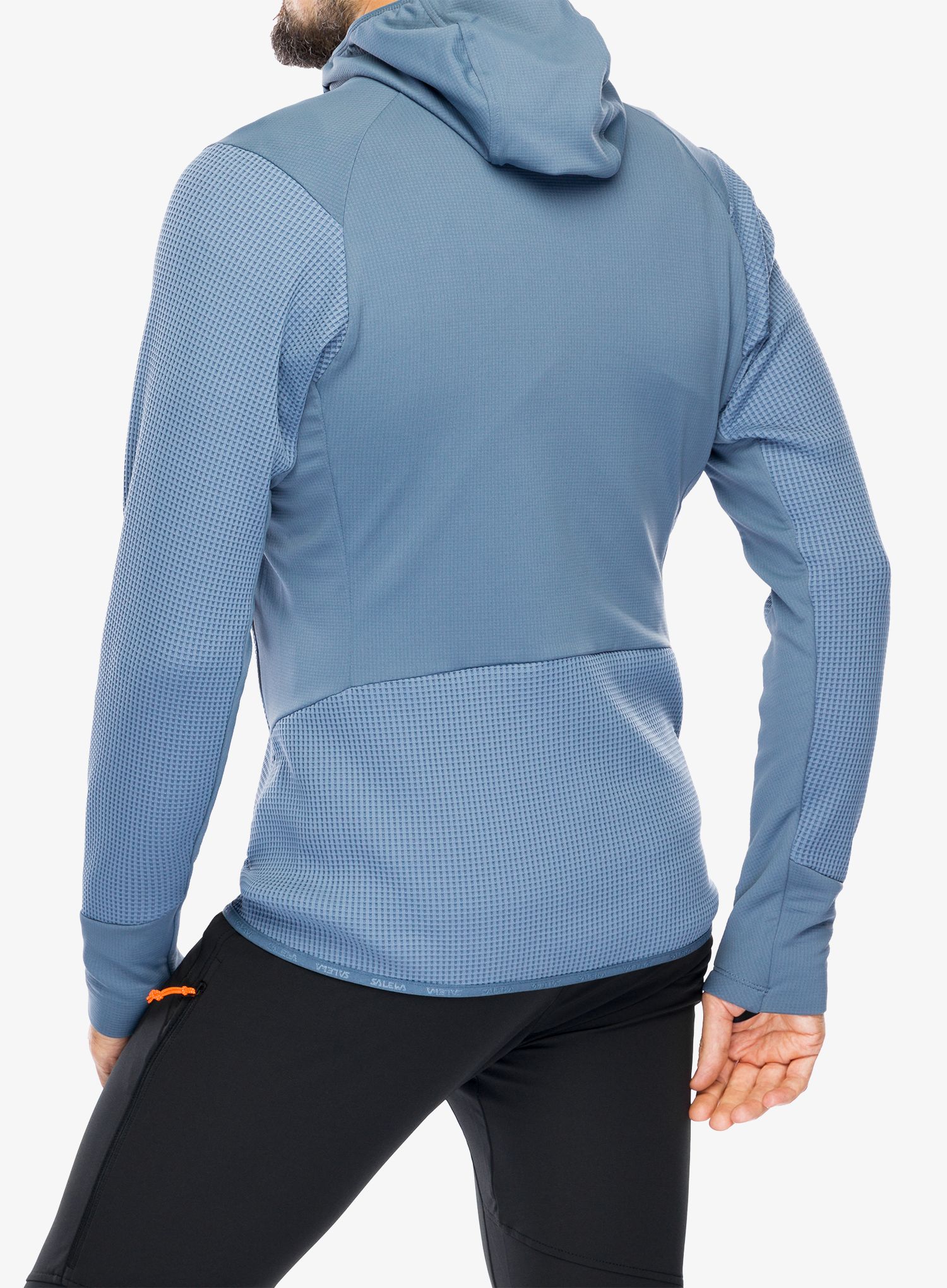 Fleece mikina Salewa Puez Waffle Hyb PL HD Jacket - java blue