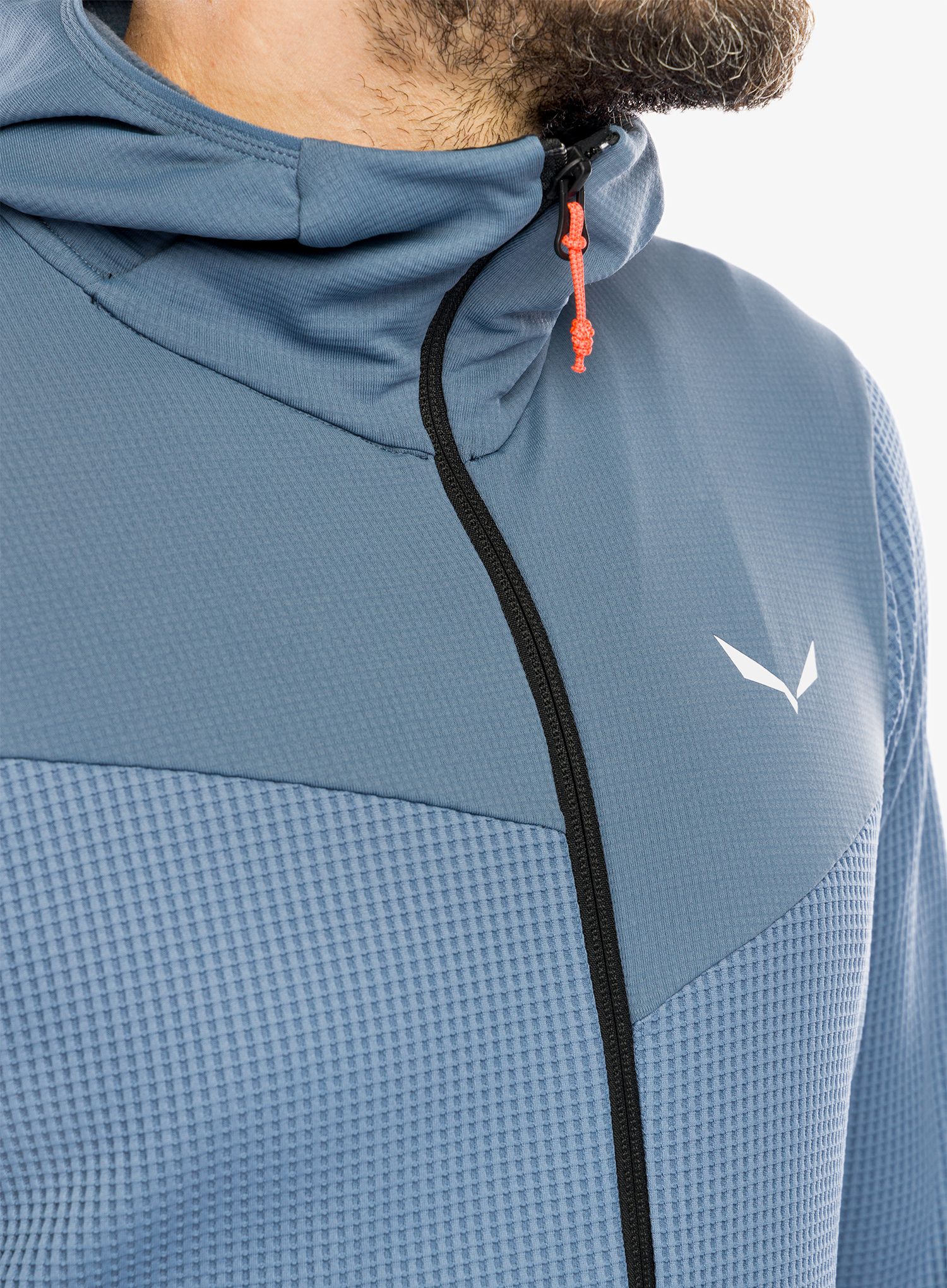 Fleece mikina Salewa Puez Waffle Hyb PL HD Jacket - java blue