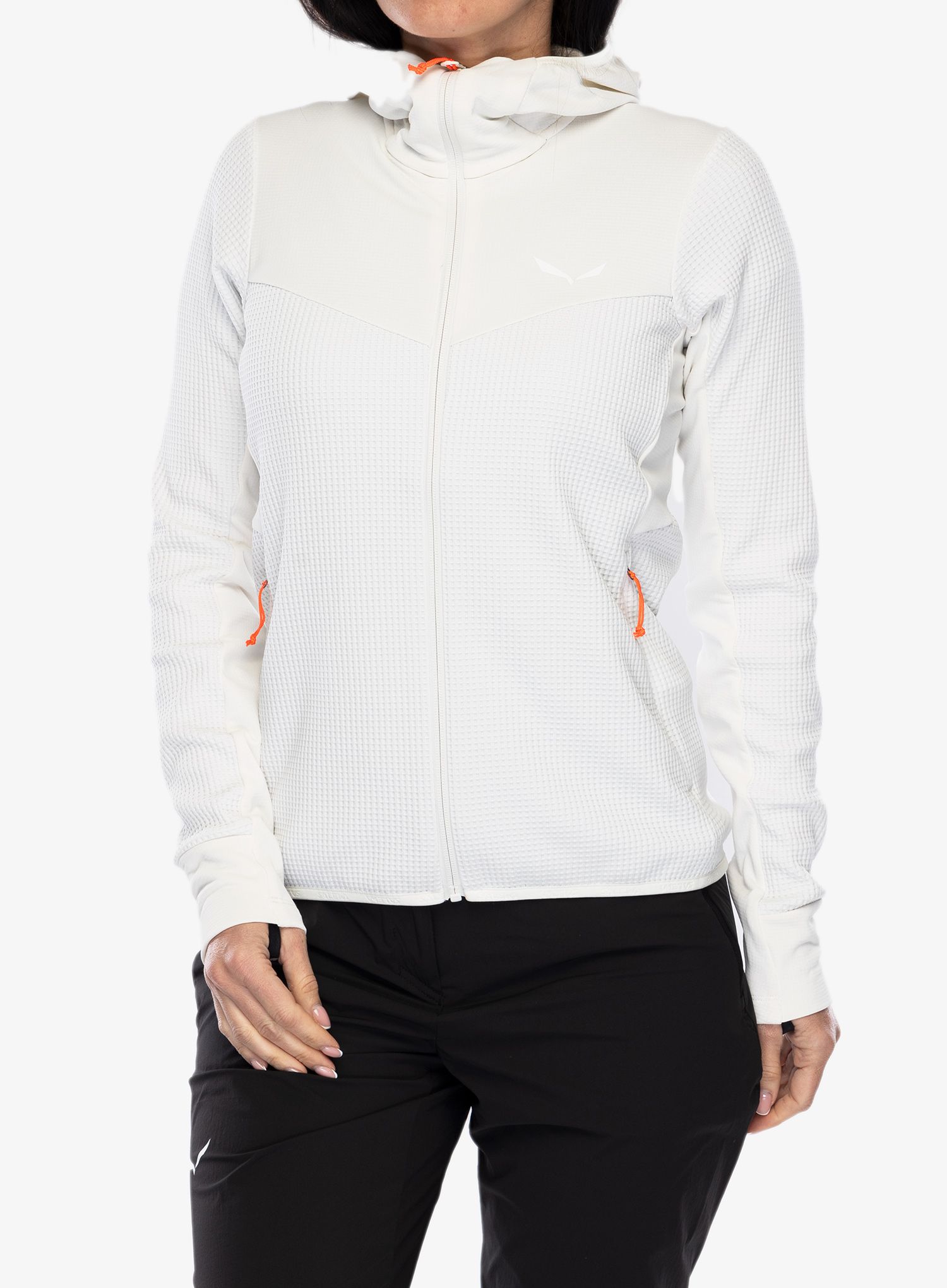 Outdoor mikina dámská Salewa Puez Waffle Hyb PL HD Jacket - white
