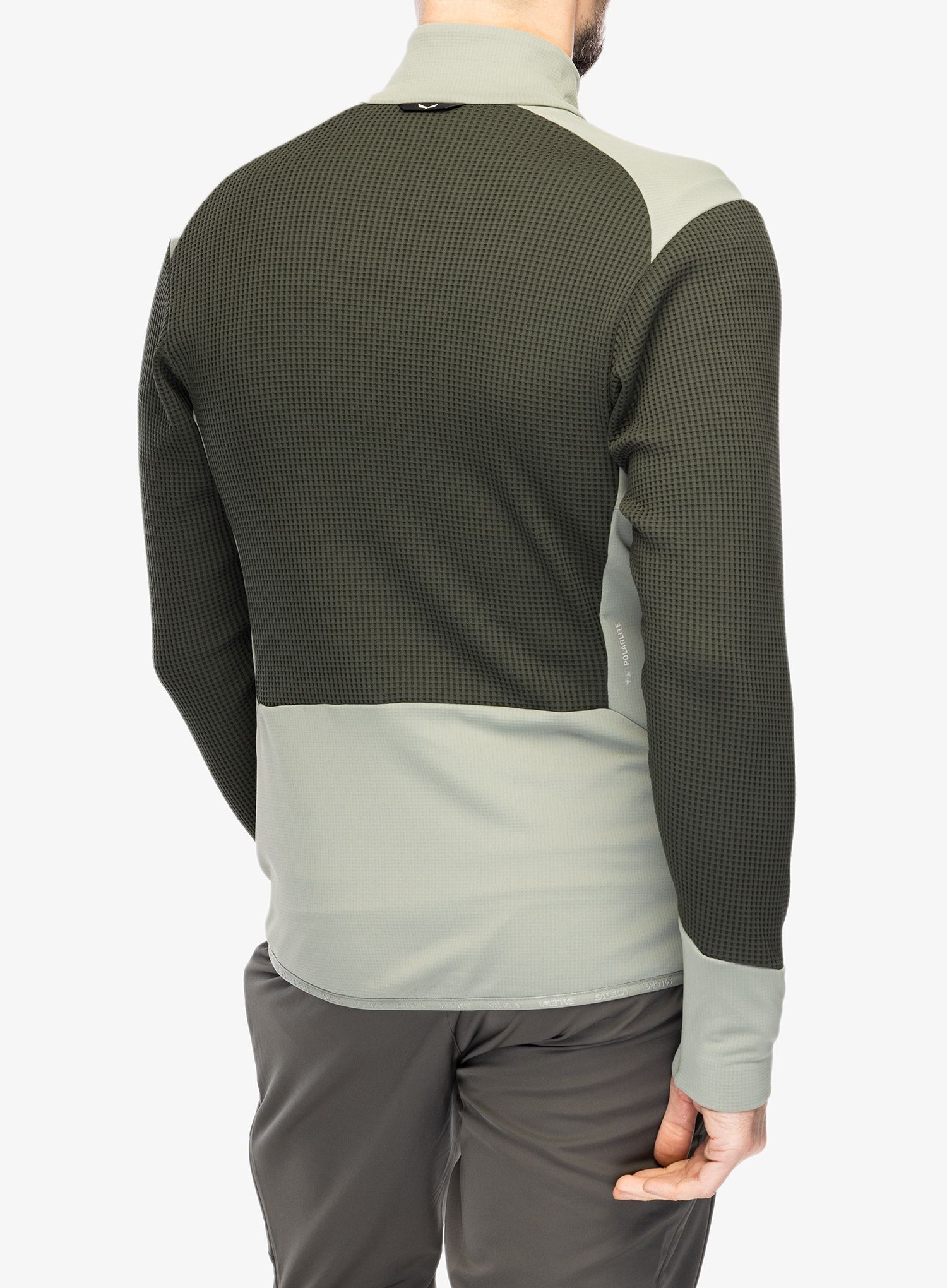Fleece mikina Salewa Puez Waffle Hyb PL Jacket  - olive/shadow