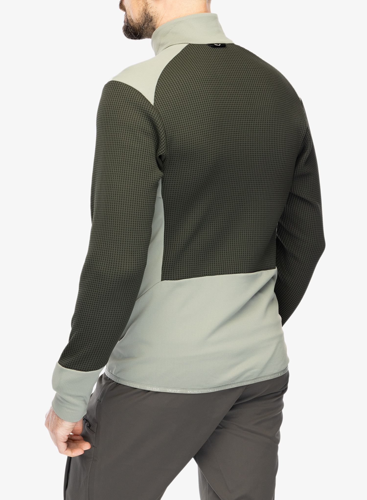 Fleece mikina Salewa Puez Waffle Hyb PL Jacket  - olive/shadow
