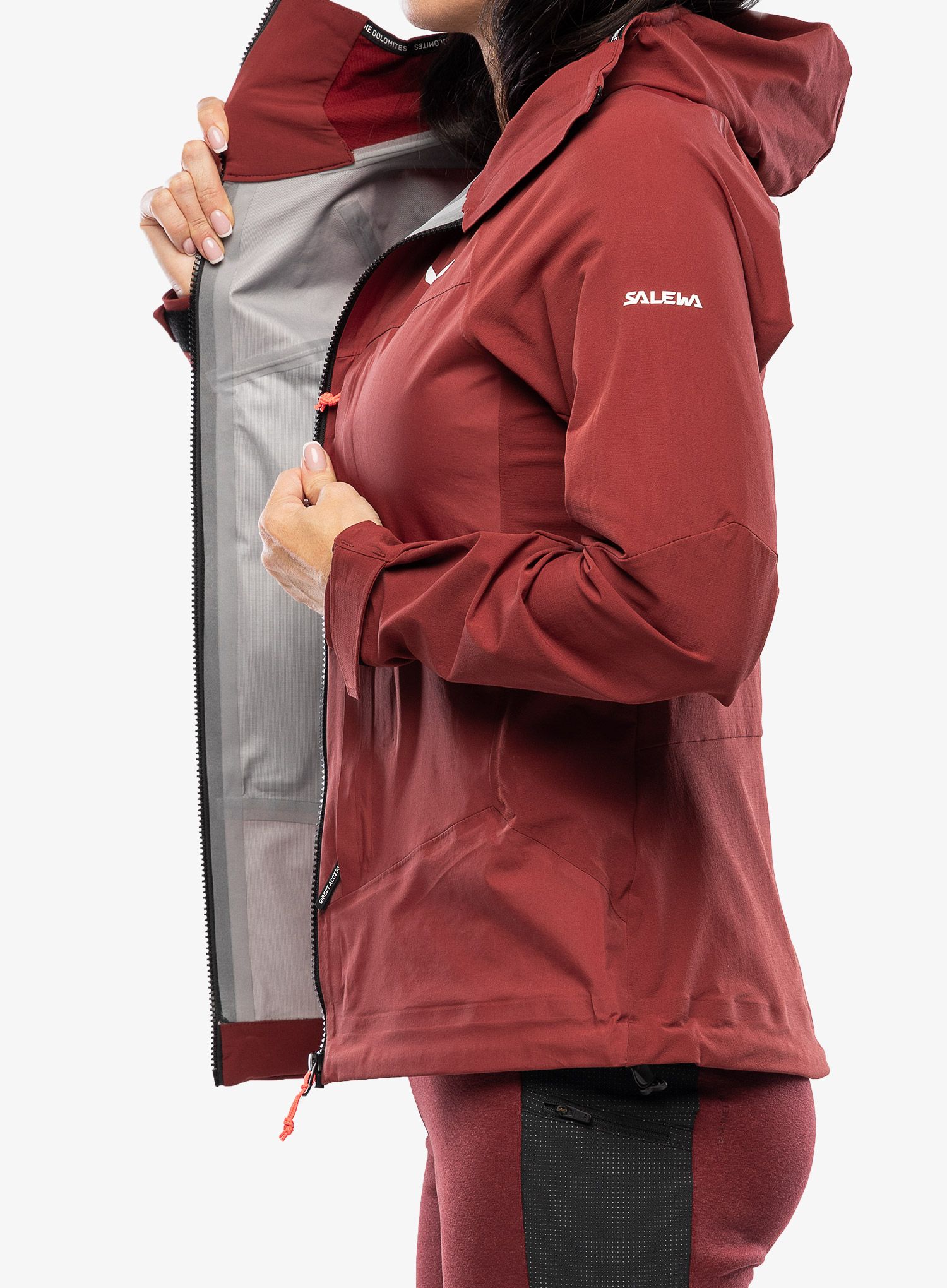 Damska bunda na skialpy Salewa Sella DST Hyb Jacket - syrah/syrah