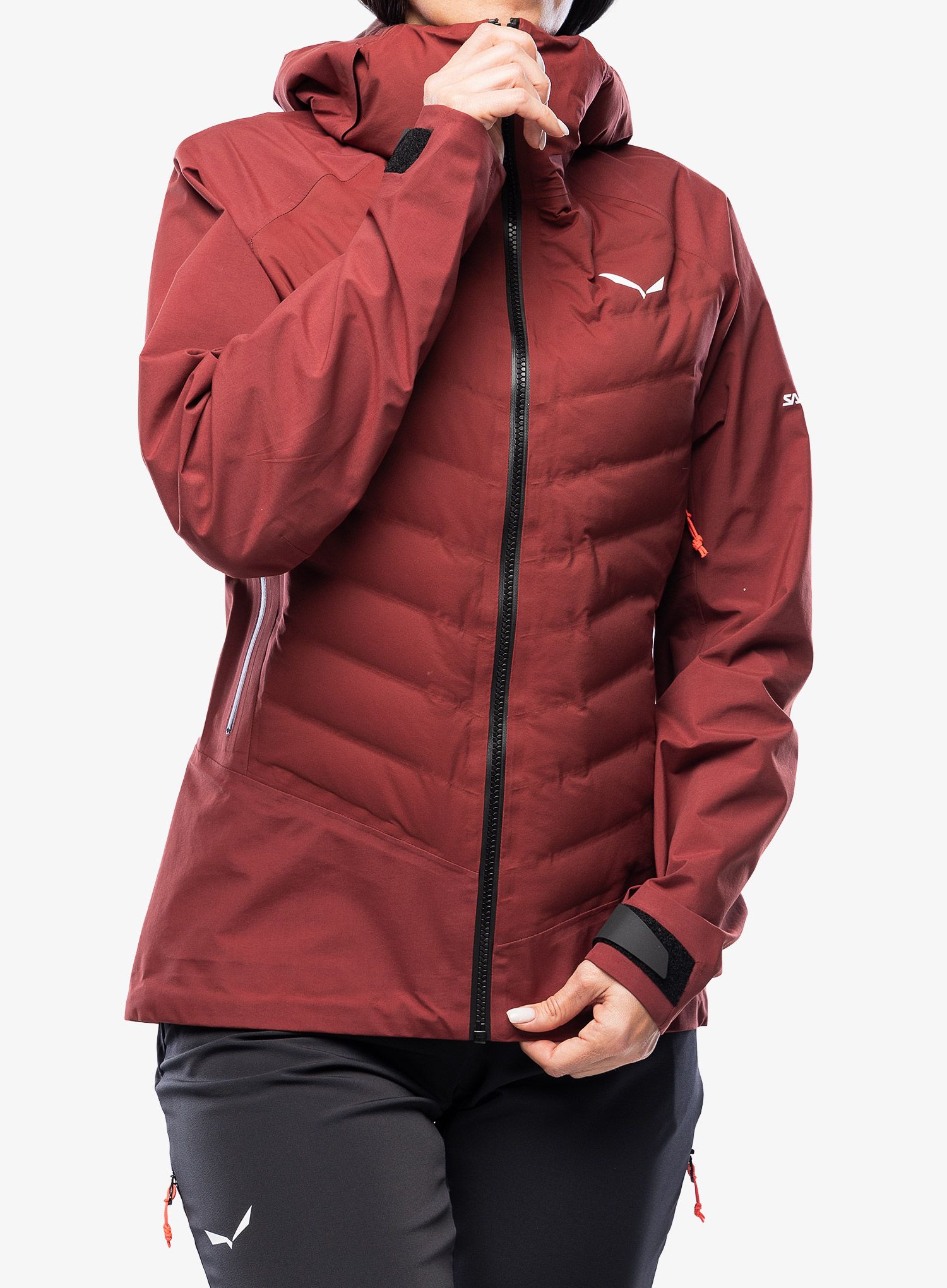 Dámská hybridní bunda Salewa Sella PTX 3L Hybrid Jacket - syrah