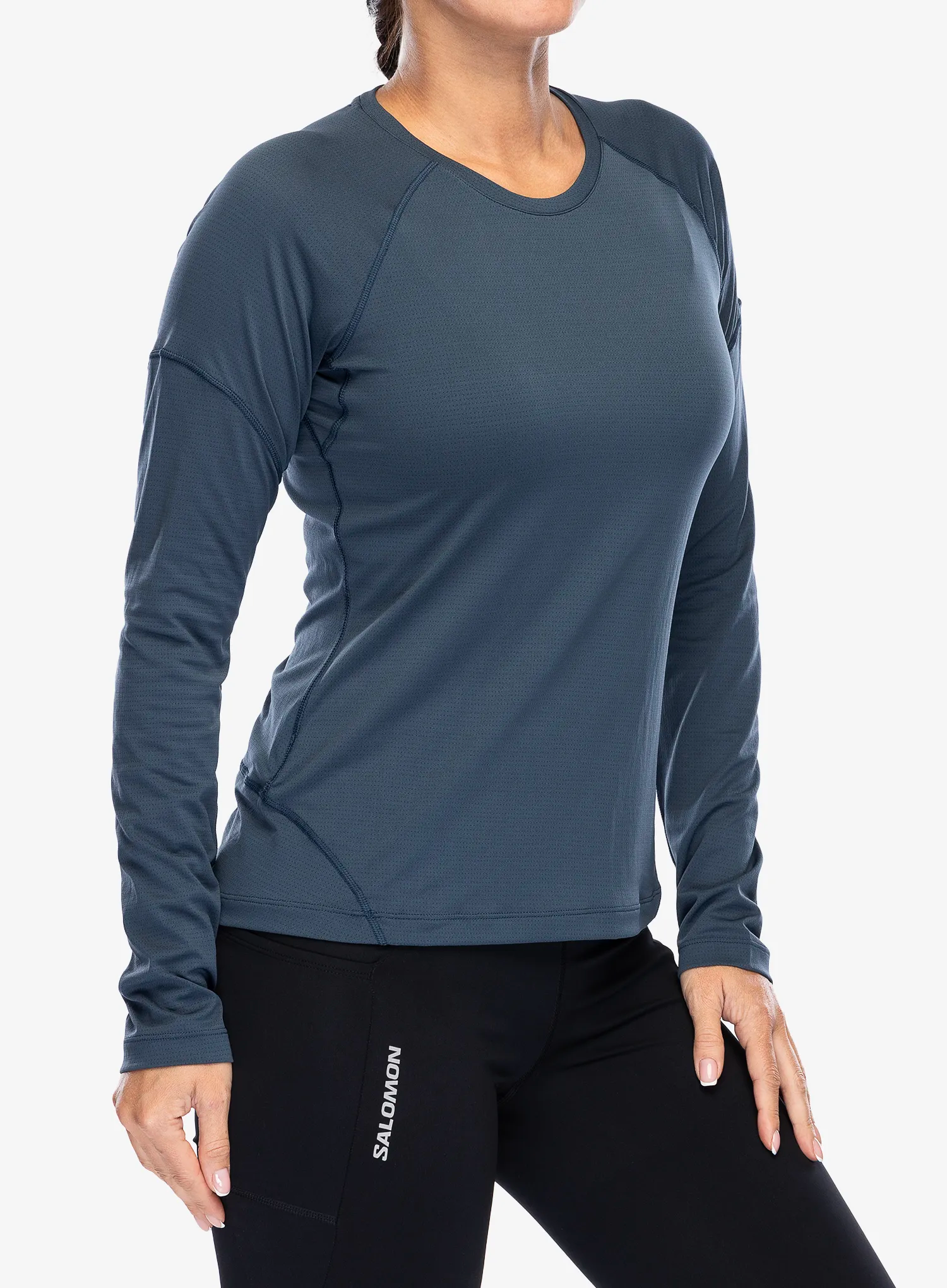 Mikina na běhání dámská Salomon Cross Run LS Tee - midnight navy