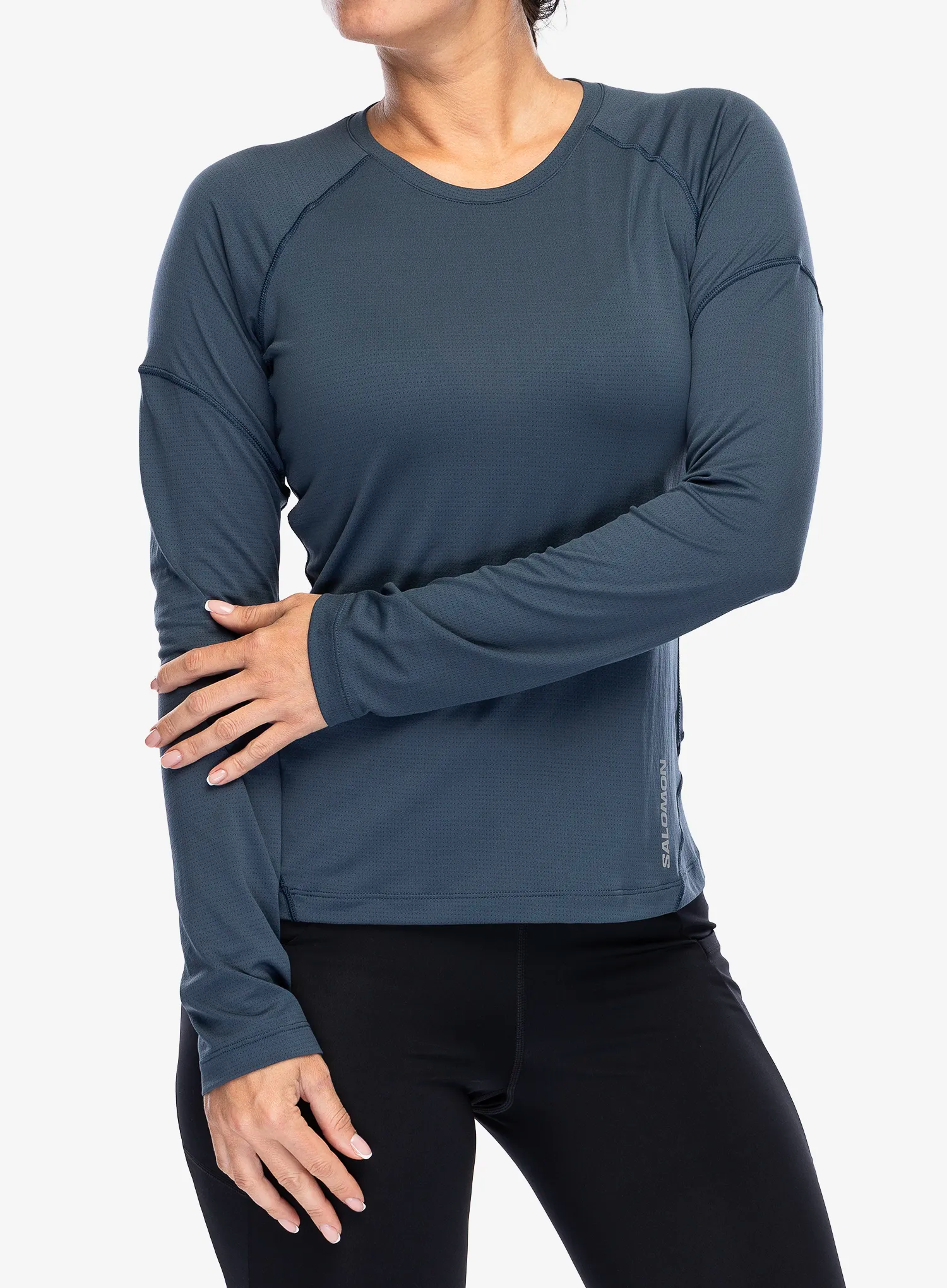 Mikina na běhání dámská Salomon Cross Run LS Tee - midnight navy