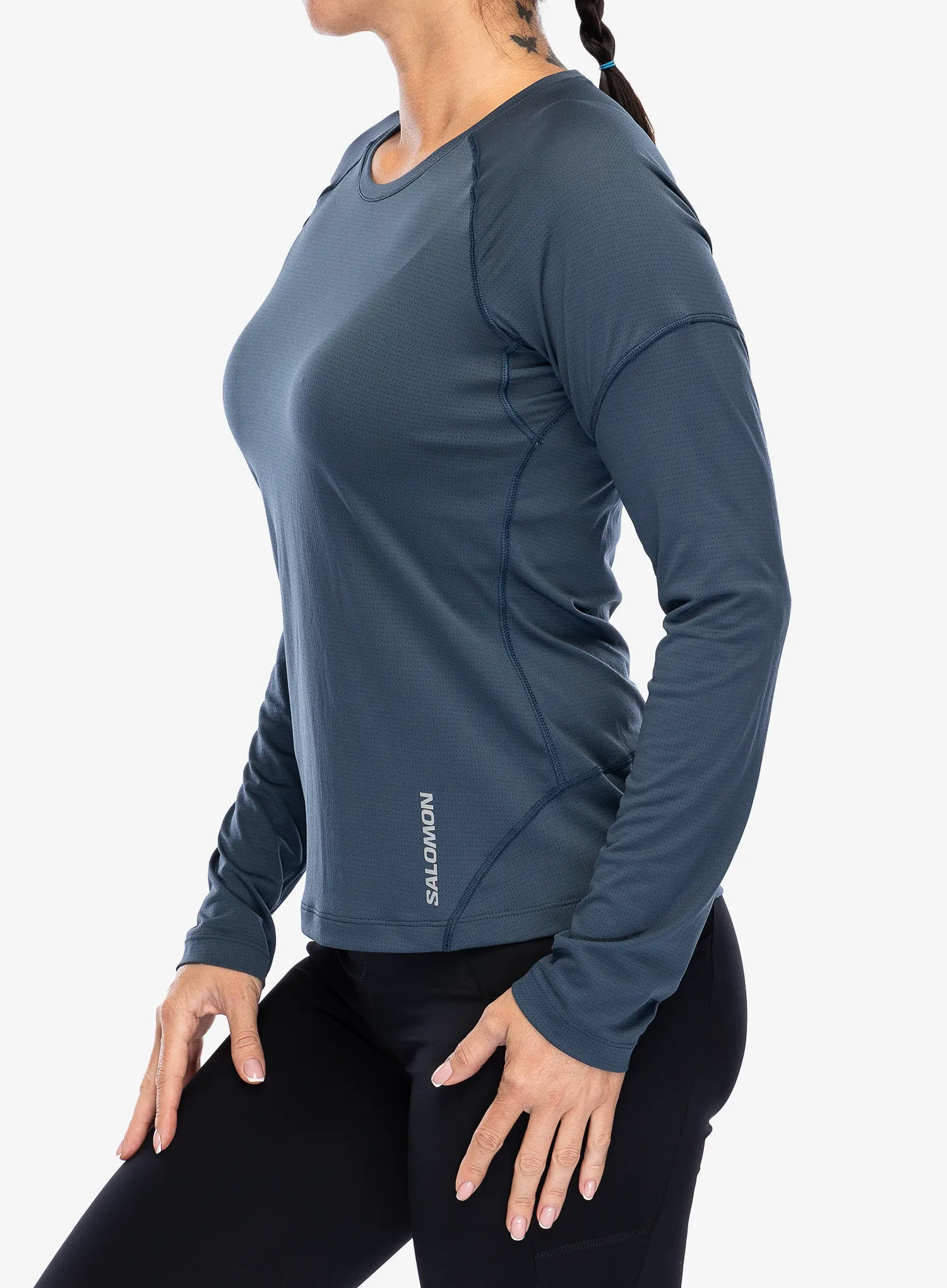 Mikina na běhání dámská Salomon Cross Run LS Tee - midnight navy