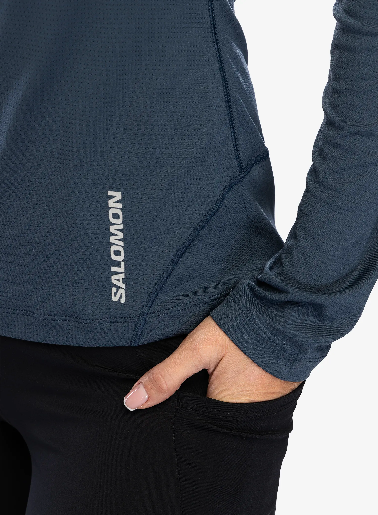 Mikina na běhání dámská Salomon Cross Run LS Tee - midnight navy