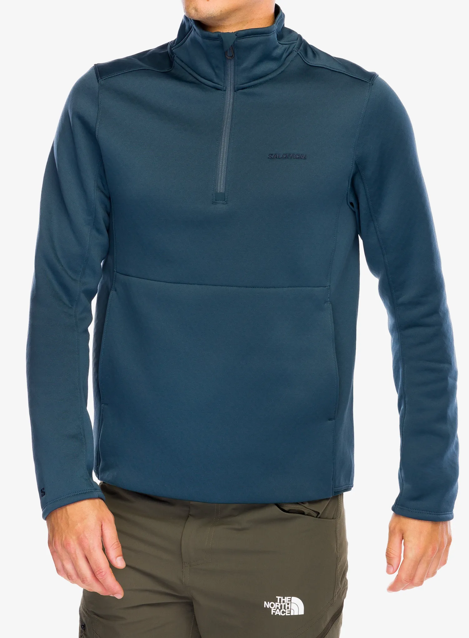 Mikina bez kapuce Salomon Essential Warm Hz Mid - midnight navy