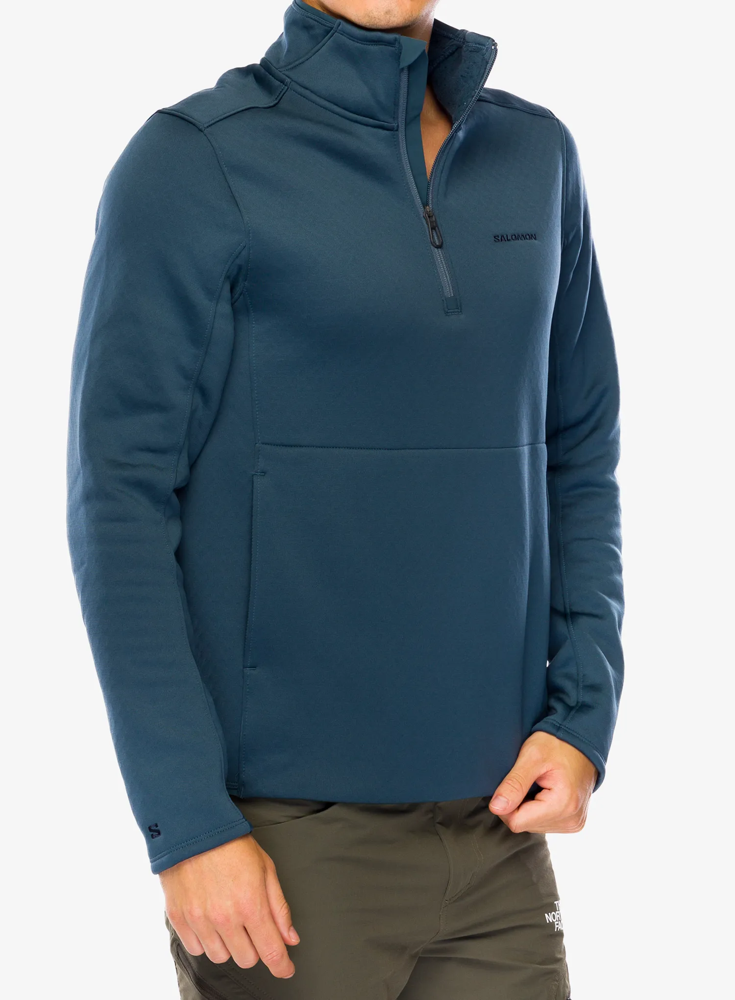 Mikina bez kapuce Salomon Essential Warm Hz Mid - midnight navy