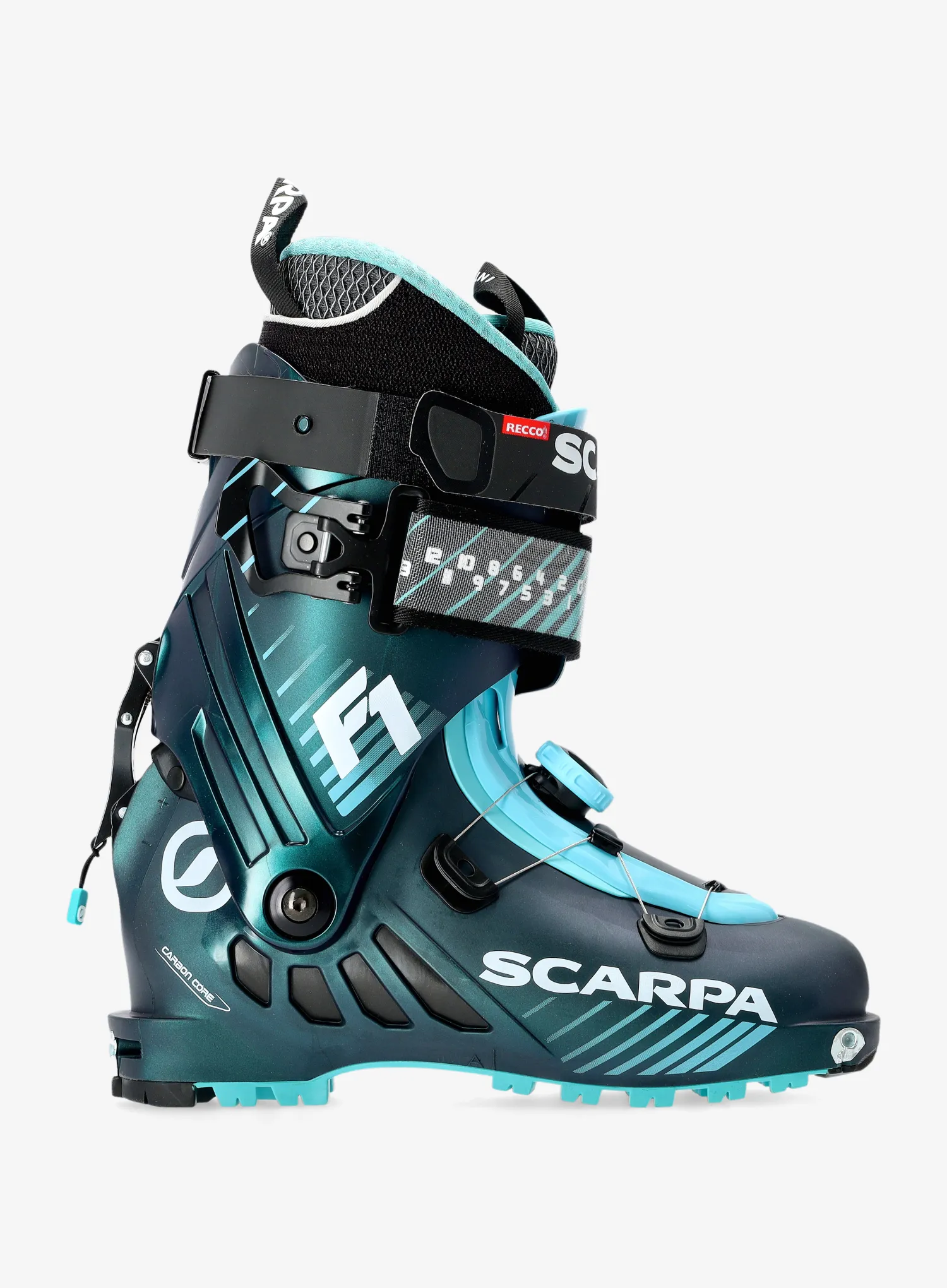 Dámské skialpové boty Scarpa F1 - anthracite/aqua