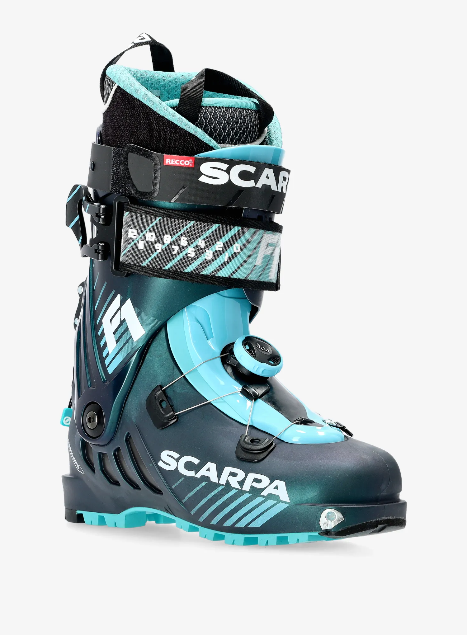 Dámské skialpové boty Scarpa F1 - anthracite/aqua