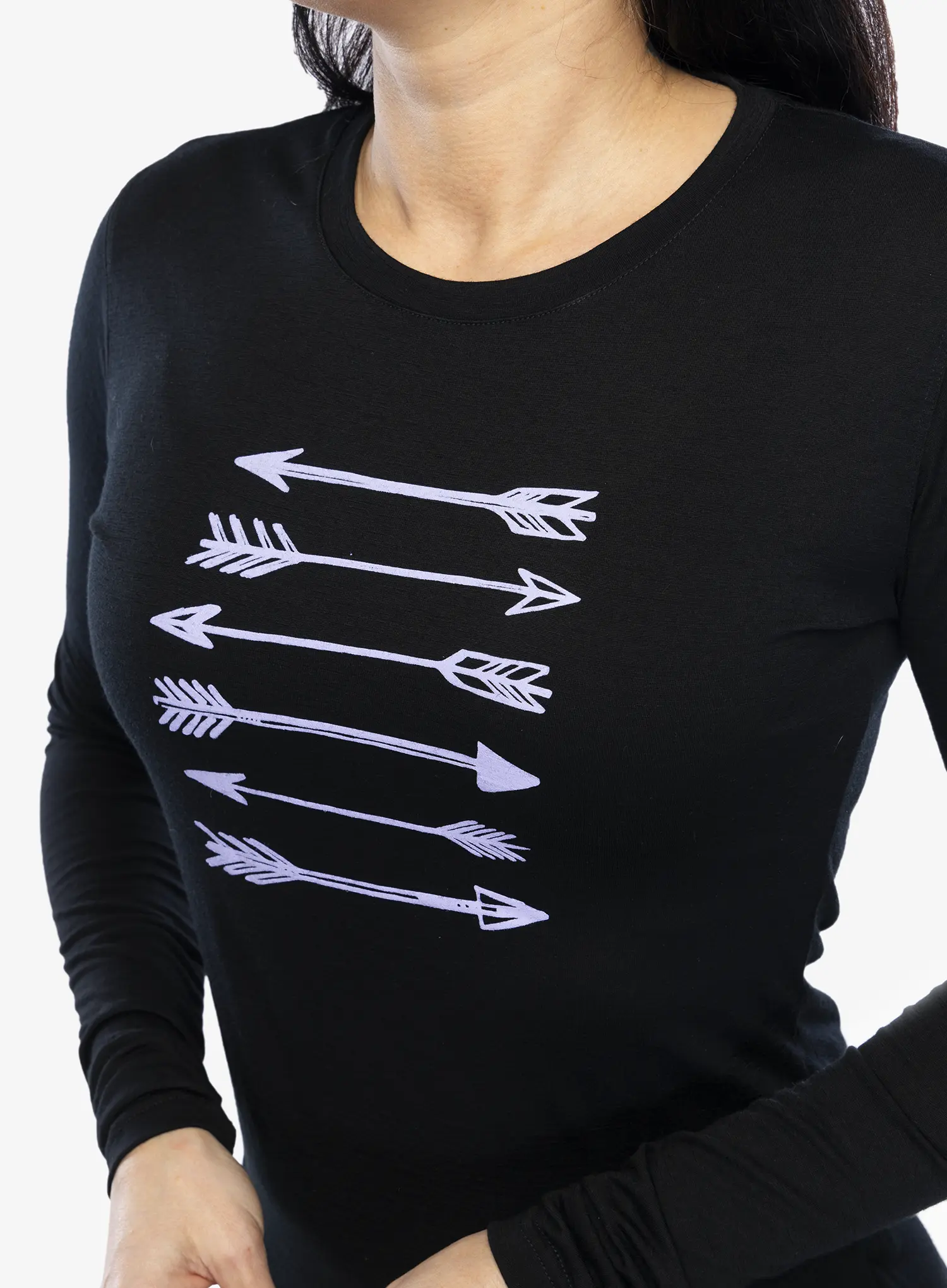 Dámská mikina Sensor Merino Active PT Tee L/S - black arrows