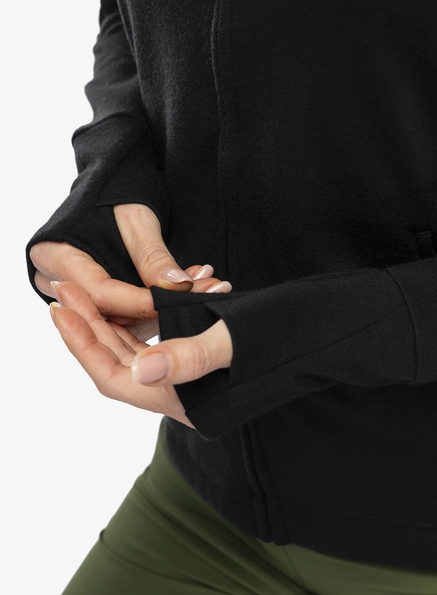 Dámská mikina Sensor Merino UP Fleece Full Zip - black