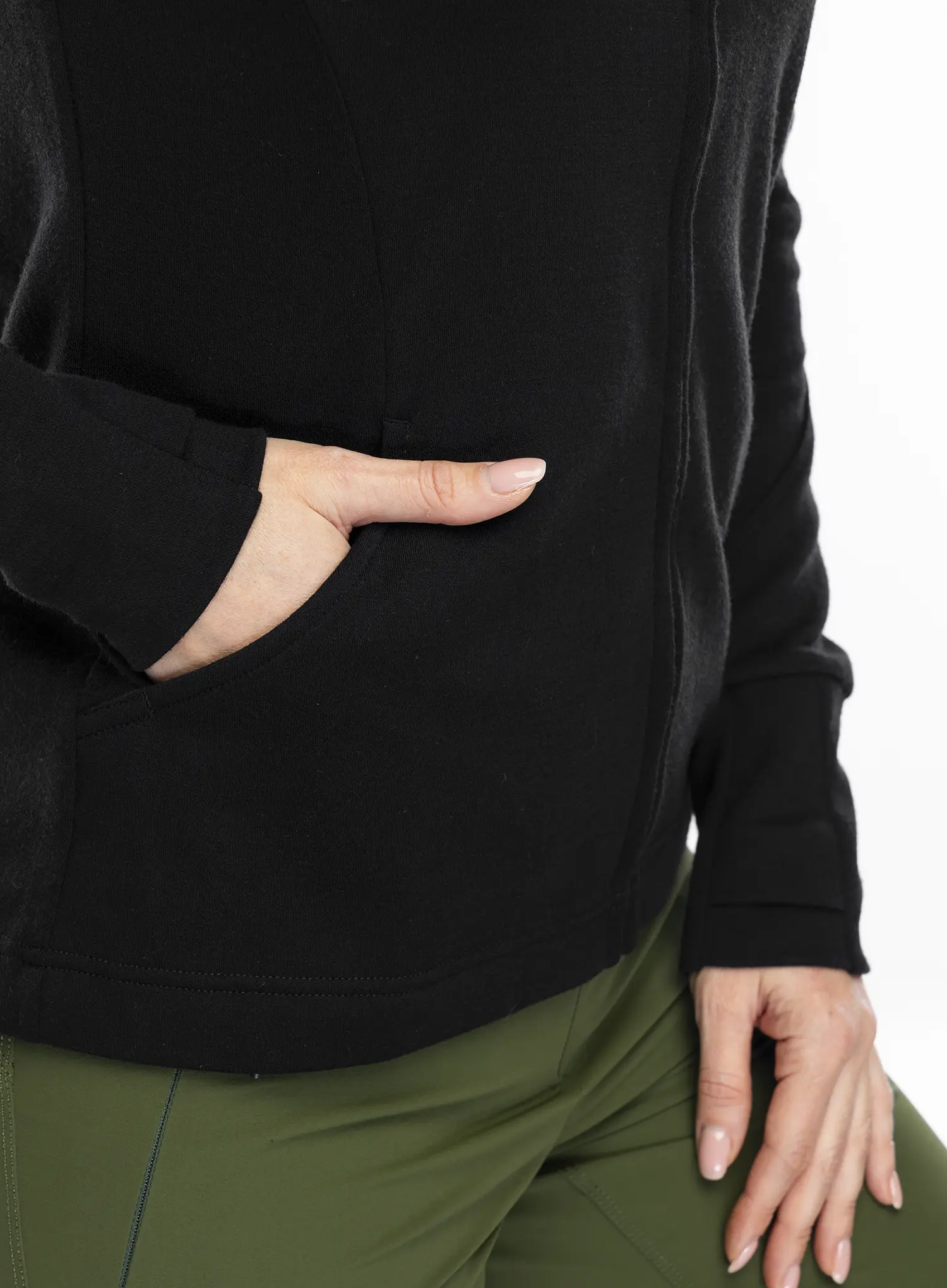 Dámská mikina Sensor Merino UP Fleece Full Zip - black