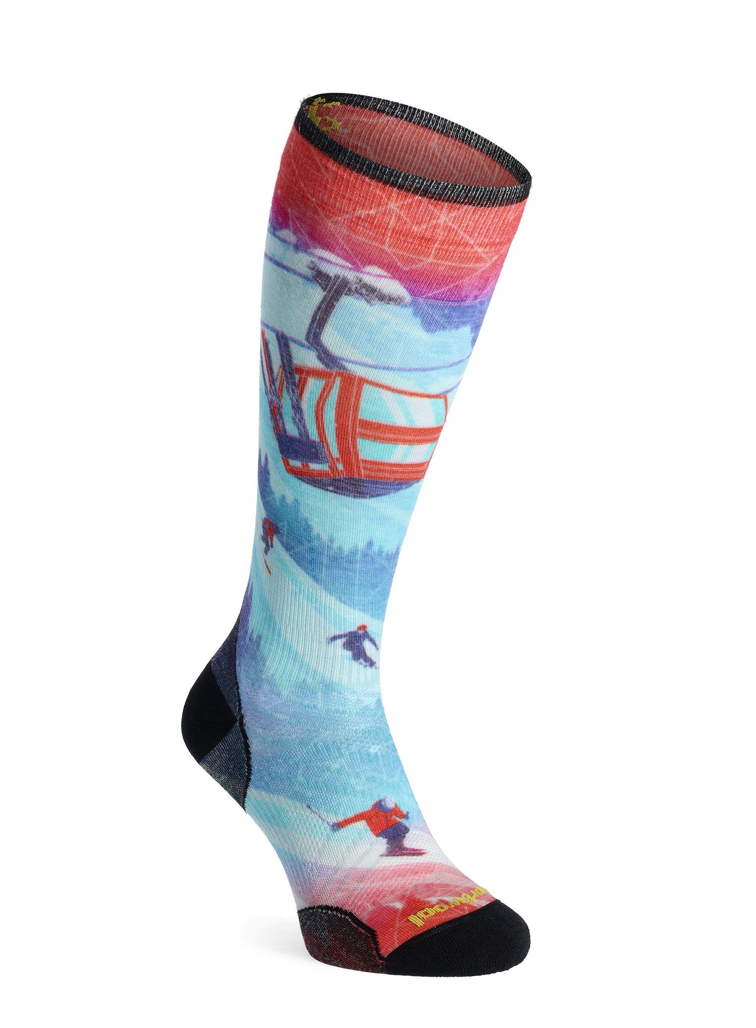 Merino ponožky Smartwool Ski Zero Cushion Ski Day Print OTC - laguna blue