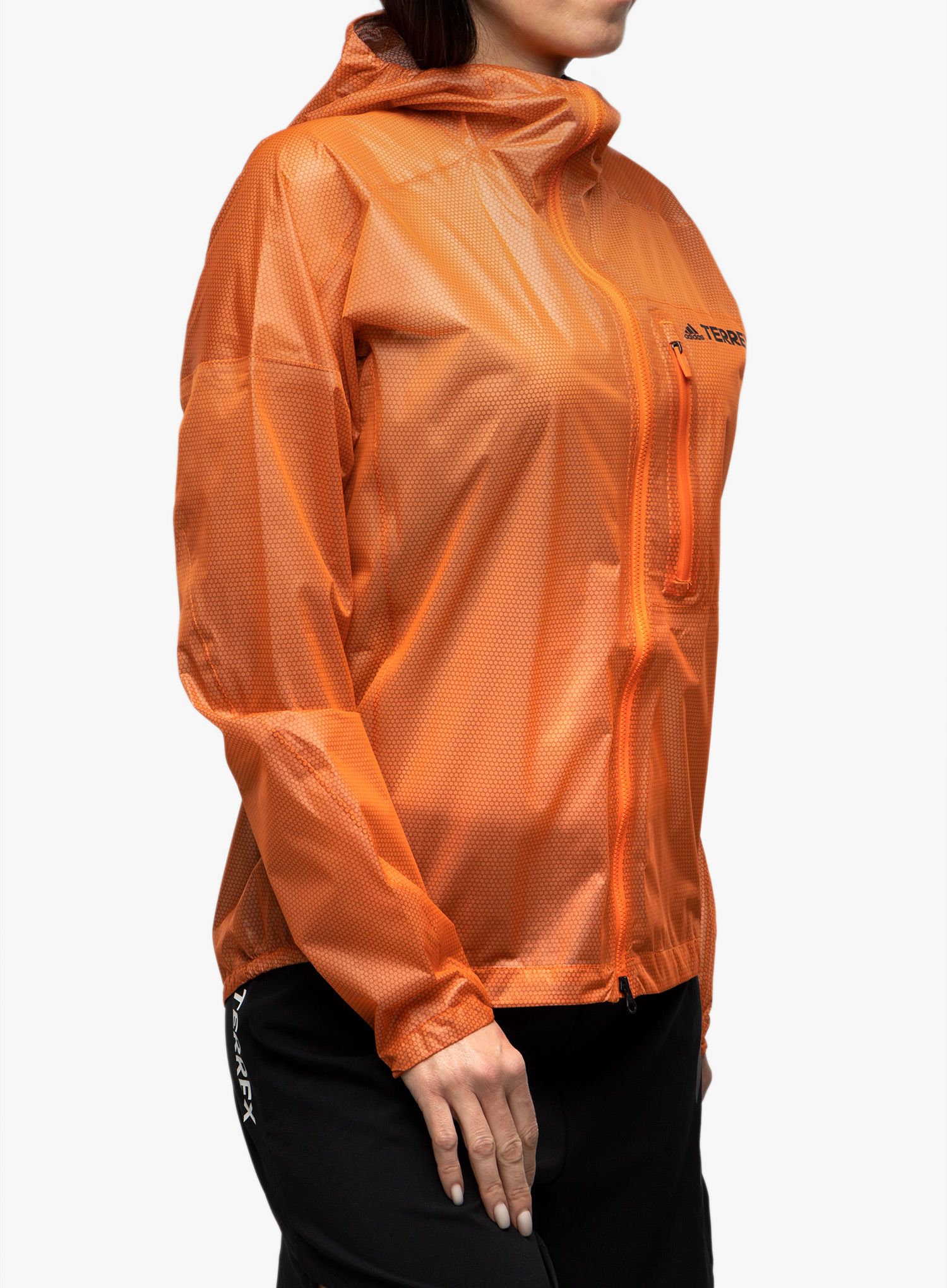 Bunda na běhání dámská adidas TERREX Agravic 2,5L Rain Jacket - semi impact orange