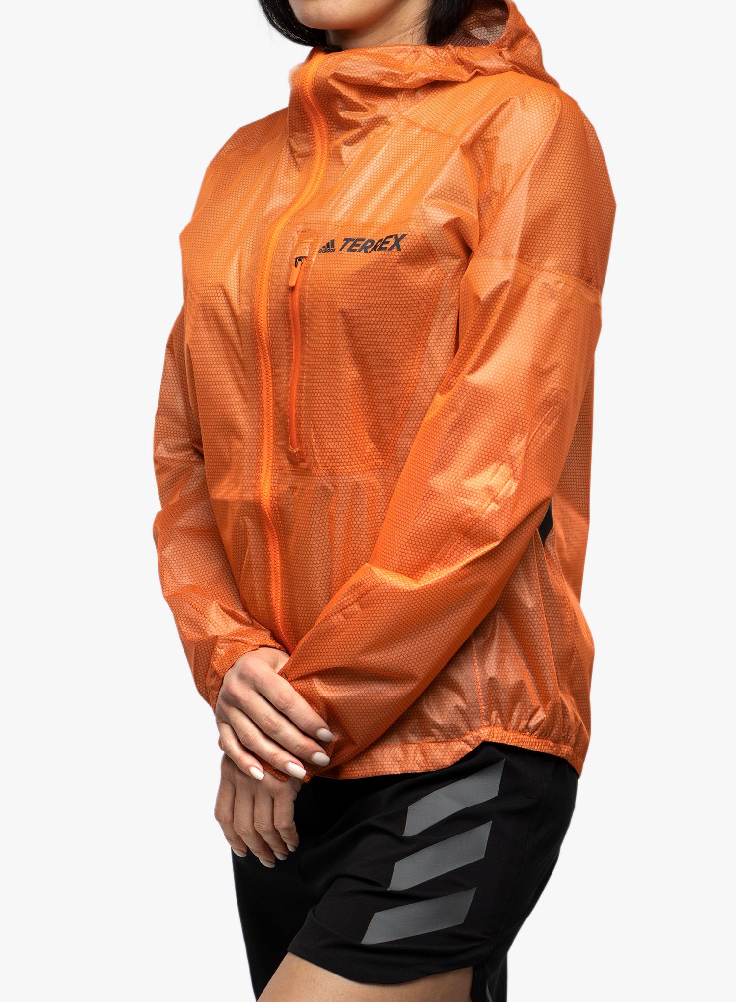 Bunda na běhání dámská adidas TERREX Agravic 2,5L Rain Jacket - semi impact orange