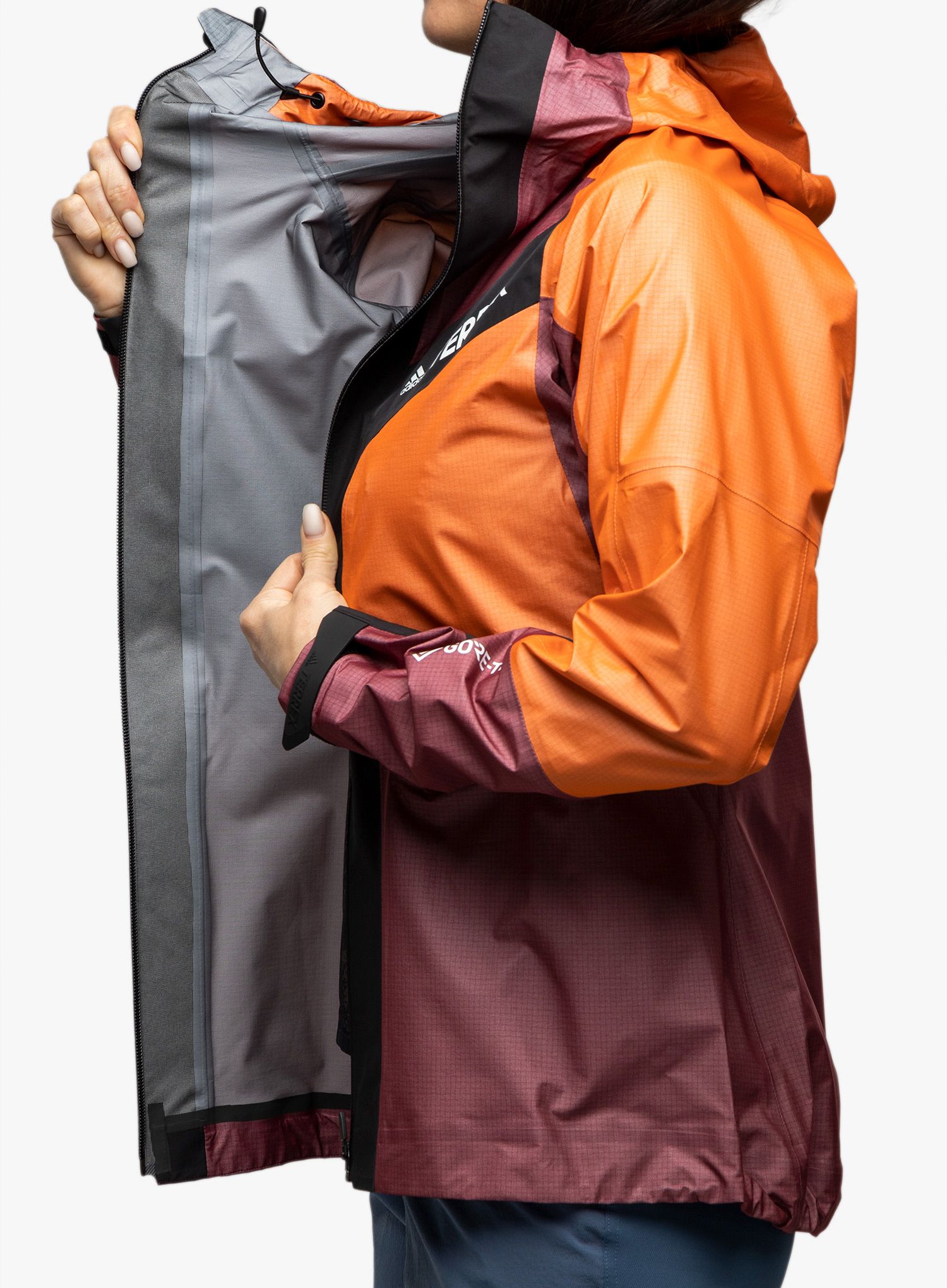 Dámská bunda adidas TERREX Techrock Light GORE-TEX Jacket - red/semi impact orange