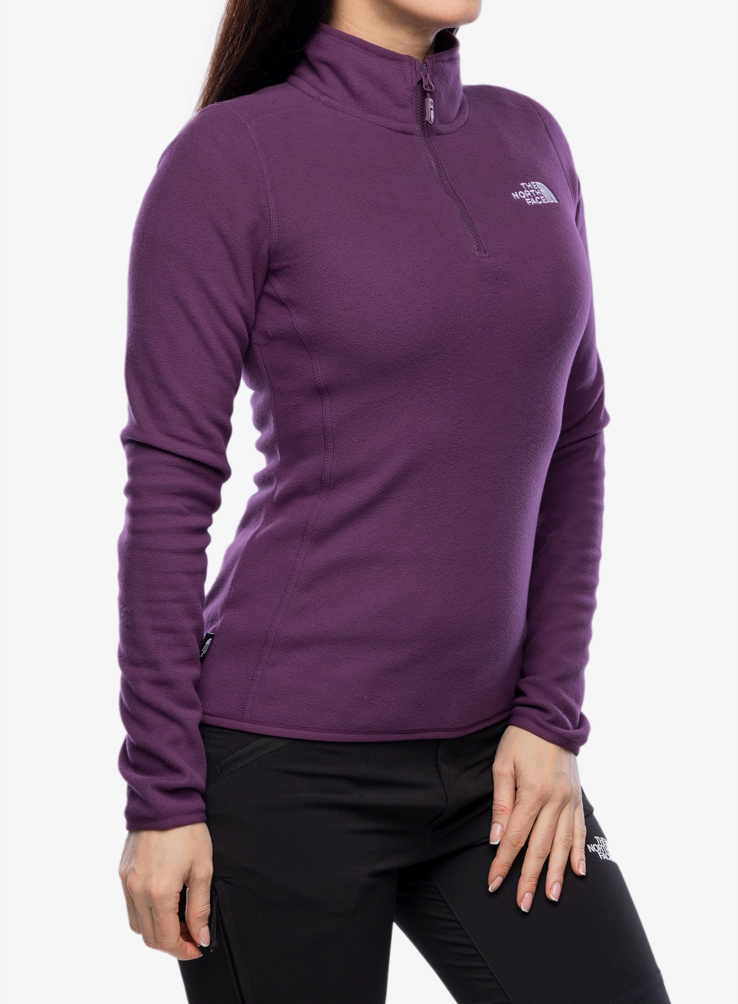 Dámská mikina se zipem The North Face 100 Glacier 1/4 Zip - black currant