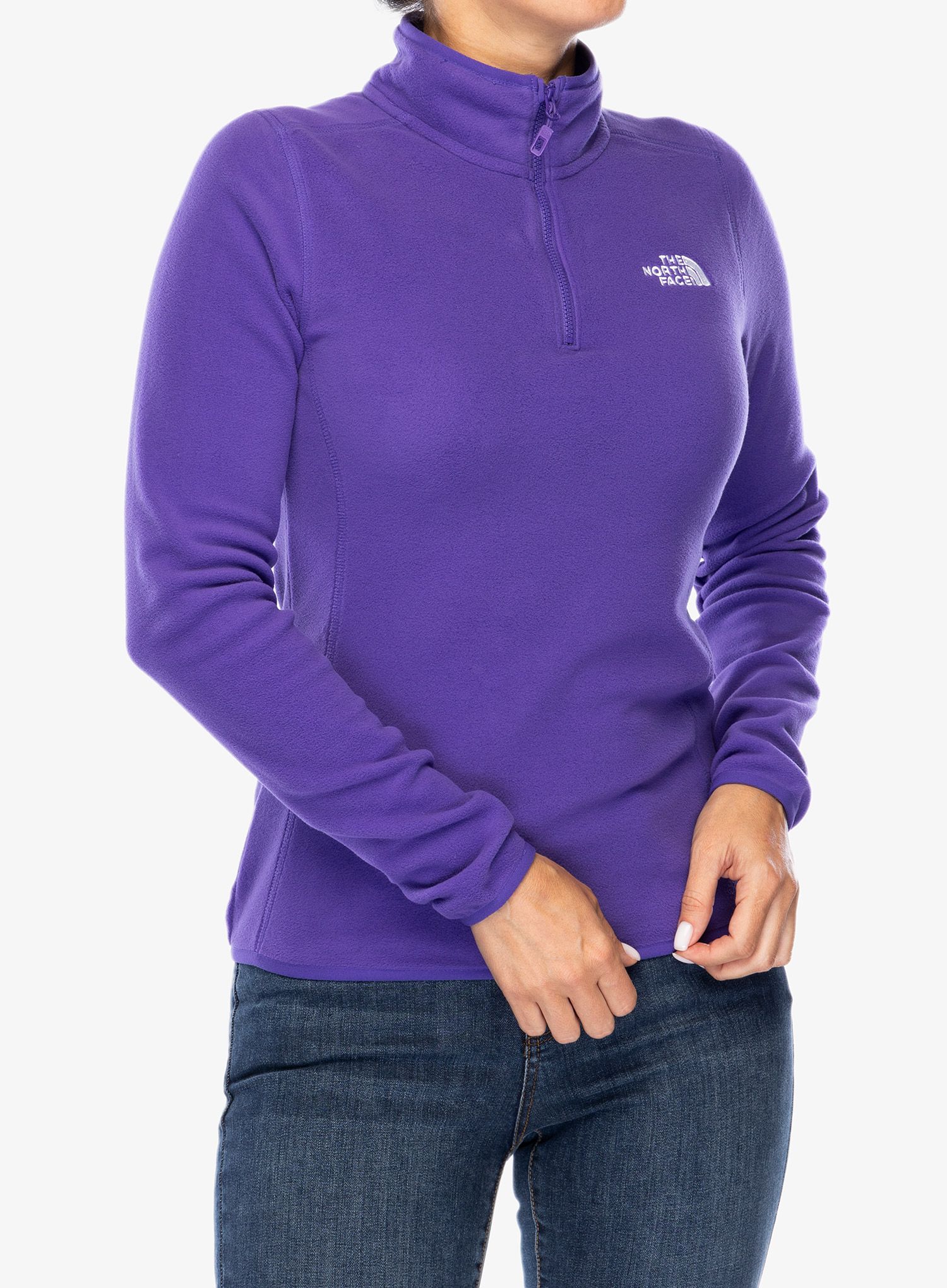Fleece mikina dámská The North Face 100 Glacier 1/4 Zip - peak purple