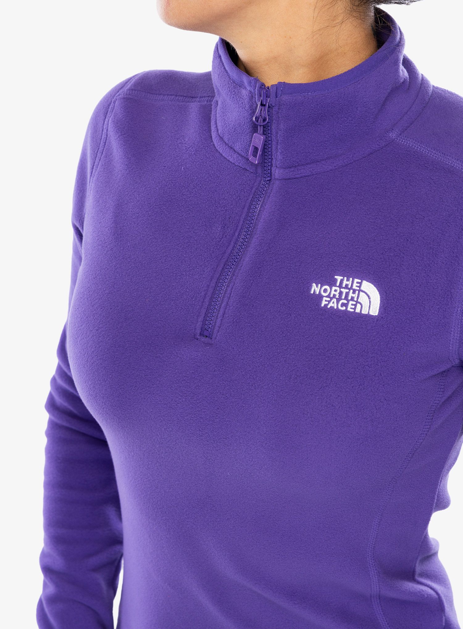 Fleece mikina dámská The North Face 100 Glacier 1/4 Zip - peak purple