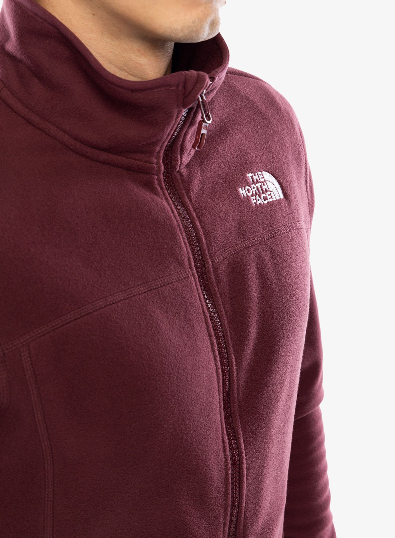 Fleece mikina The North Face 100 Glacier Full Zip - alpine plum