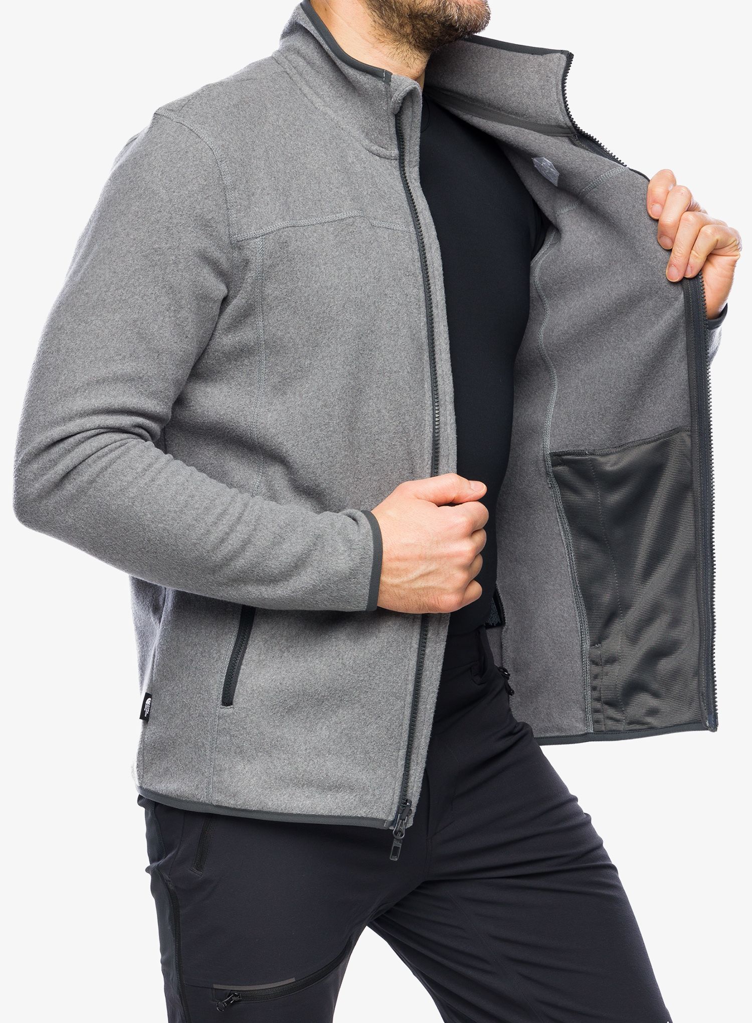 Mikina bez kapuce The North Face 100 Glacier Full Zip - medium grey