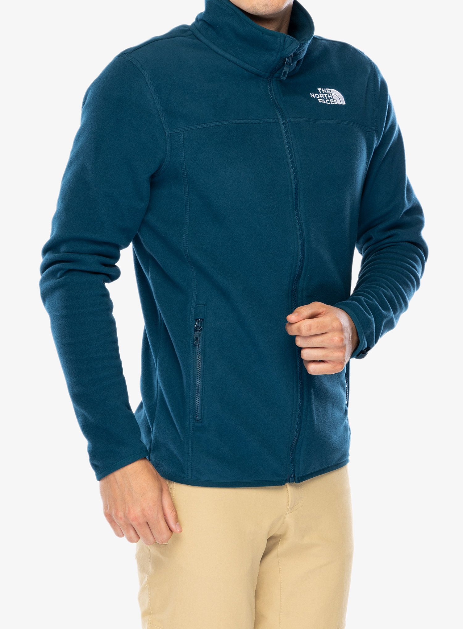 Fleece mikina The North Face 100 Glacier Full Zip - midnight petrol