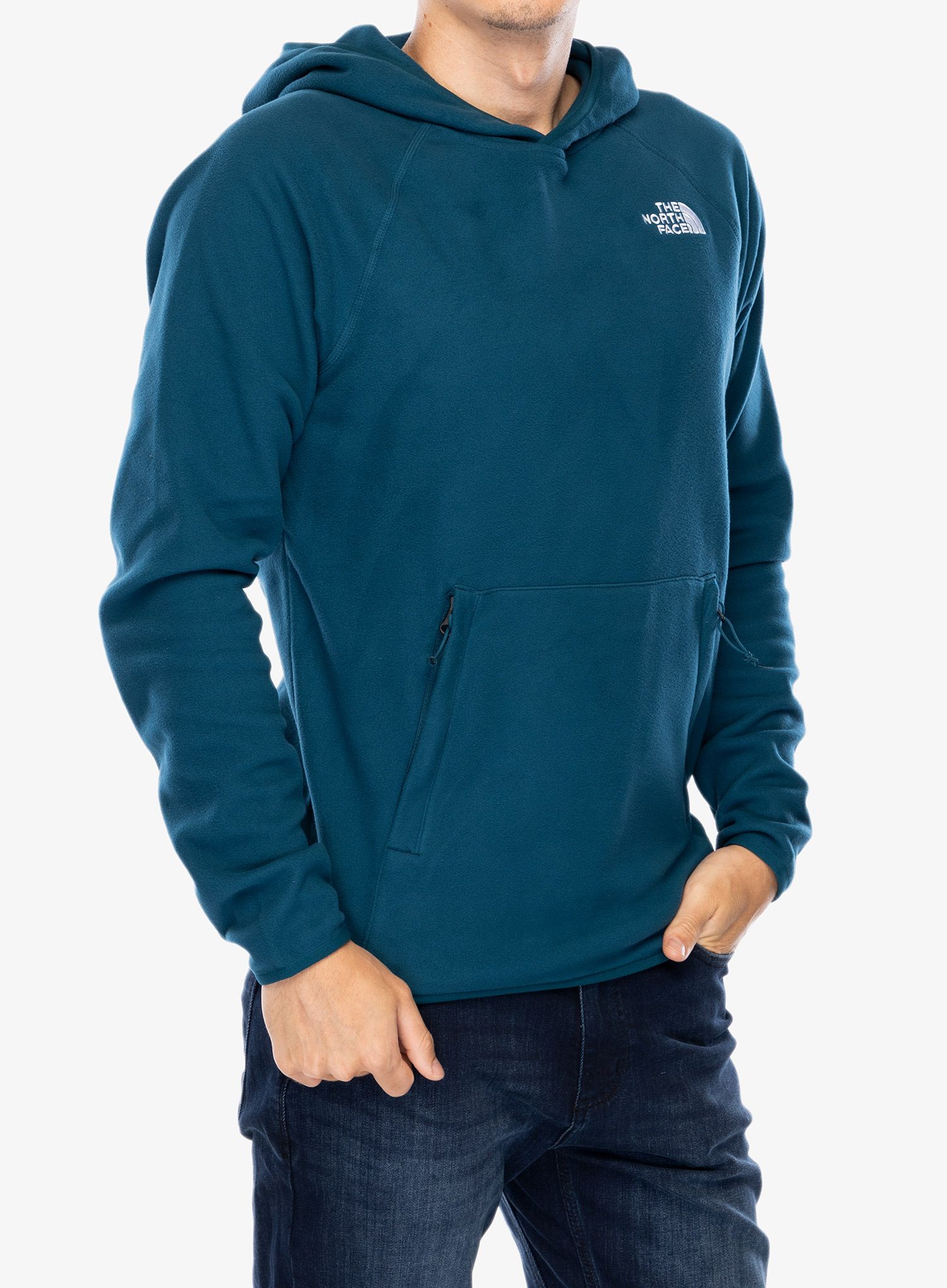 Fleece mikina The North Face 100 Glacier Hoodie - midnight petrol