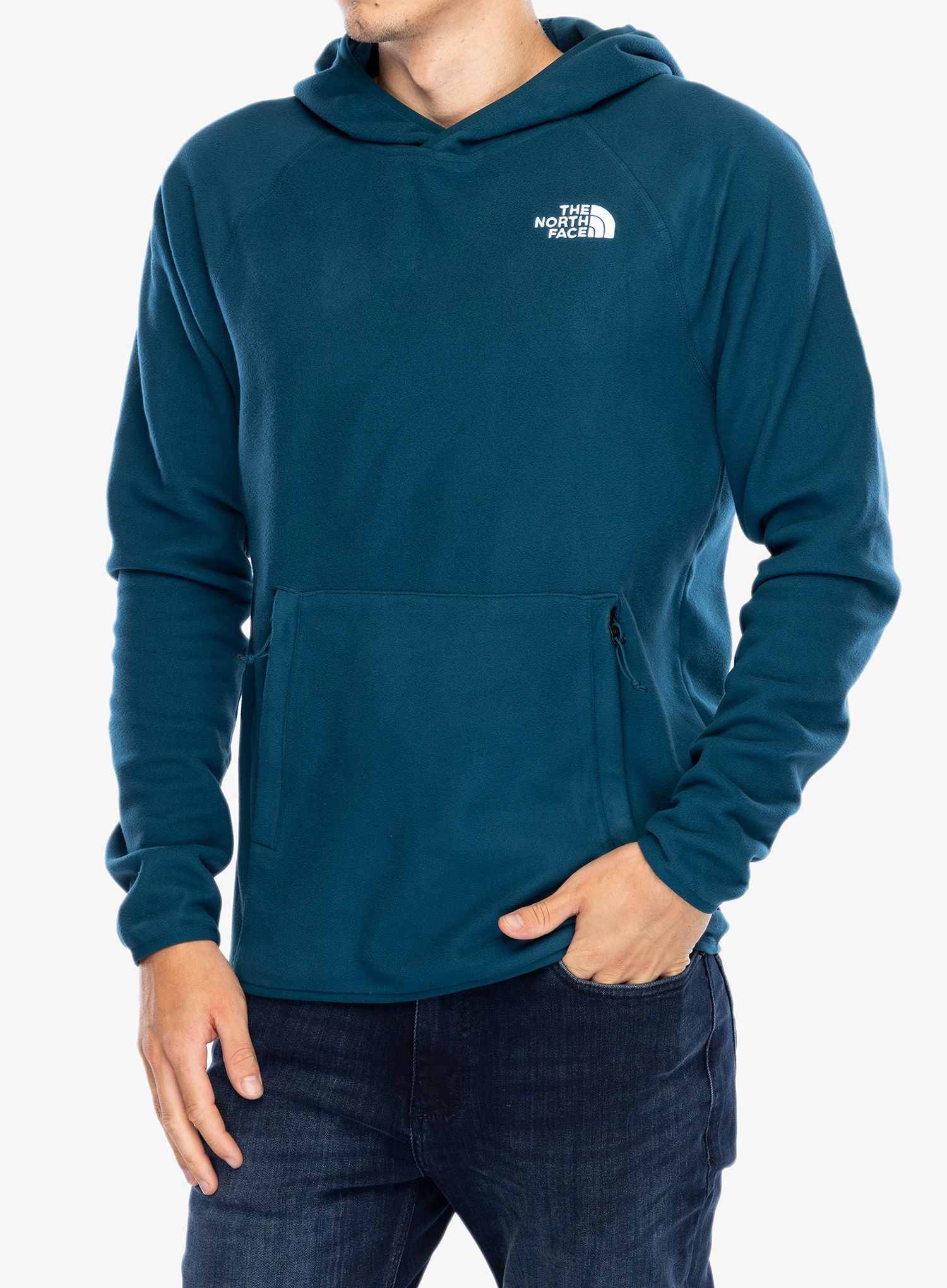 Fleece mikina The North Face 100 Glacier Hoodie - midnight petrol