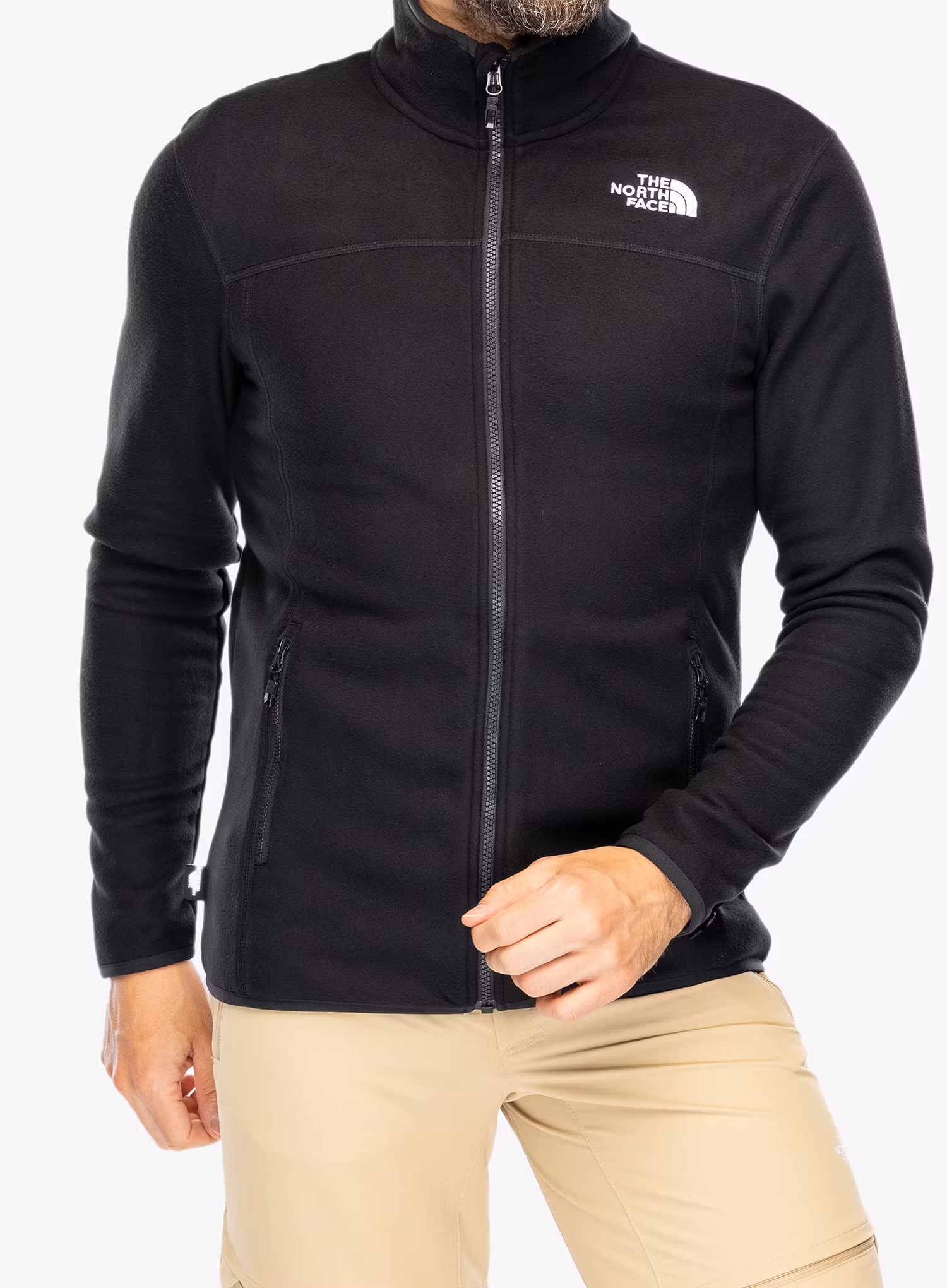 Mikina bez kapuce The North Face 100 Glacier Full Zip - tnf black