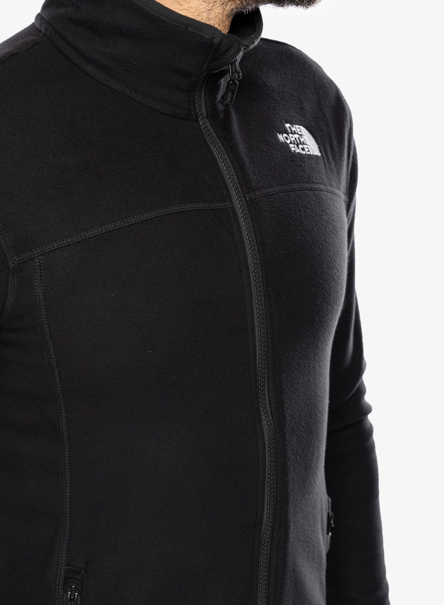 Mikina bez kapuce The North Face 100 Glacier Full Zip - tnf black