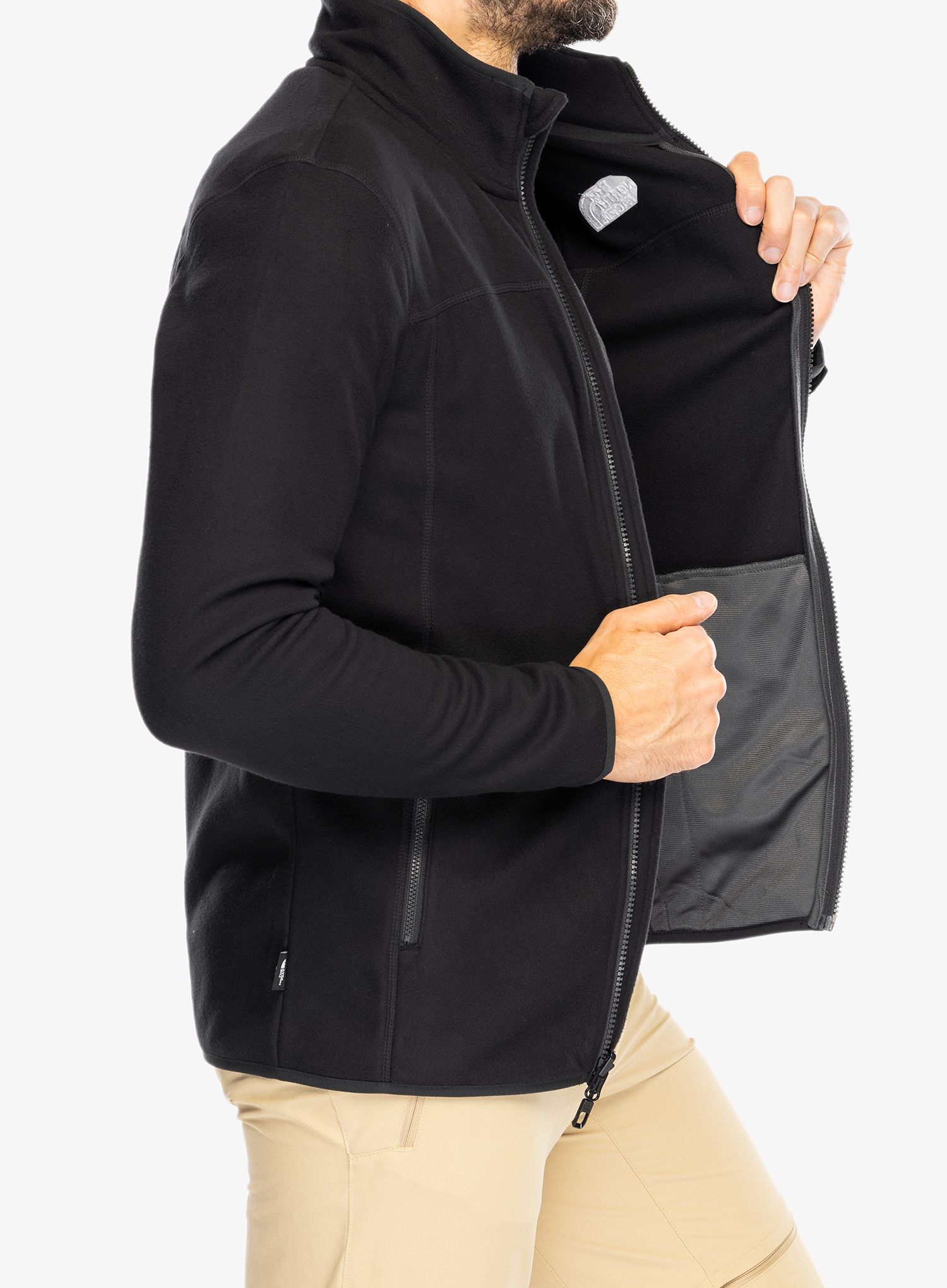 Mikina bez kapuce The North Face 100 Glacier Full Zip - tnf black