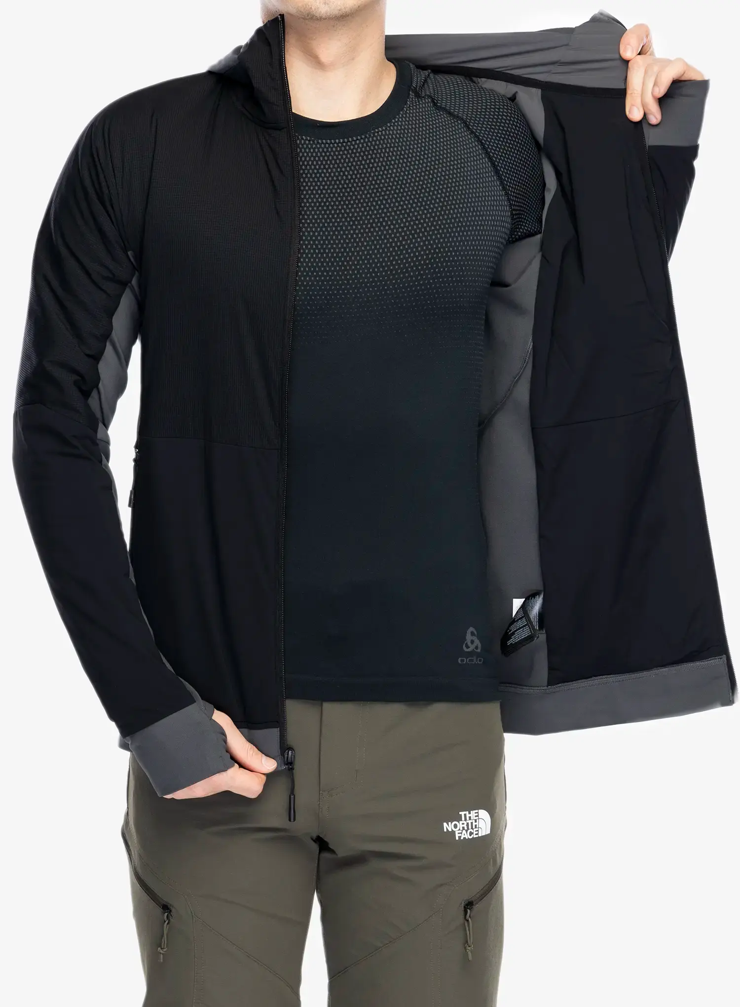Hybridní bunda The North Face Binntal Hybrid Ventrix Hoodie - black/black/anthracite grey
