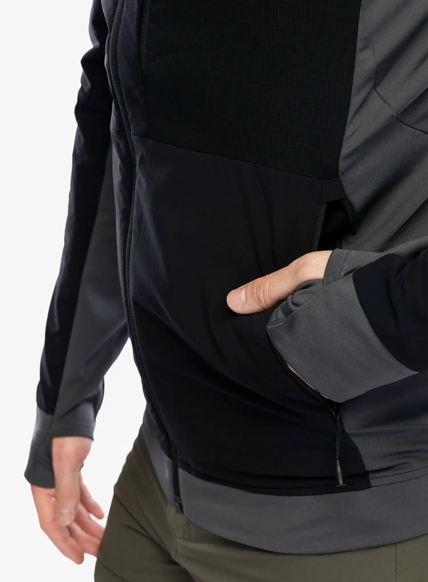 Hybridní bunda The North Face Binntal Hybrid Ventrix Hoodie - black/black/anthracite grey