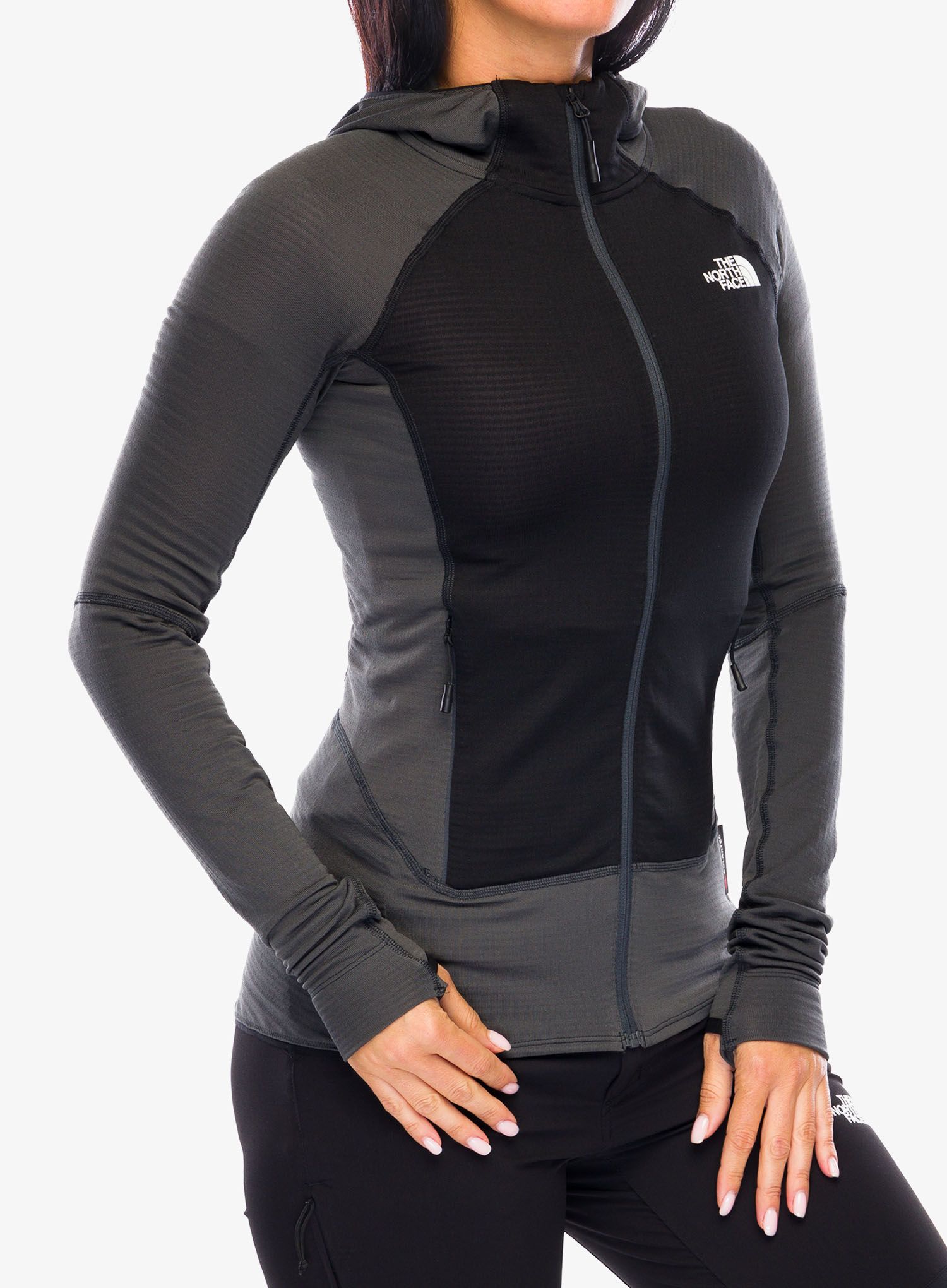 Dámská mikina s kapucí The North Face Bolt Polartec Hoodie - asphalt grey/tnf black