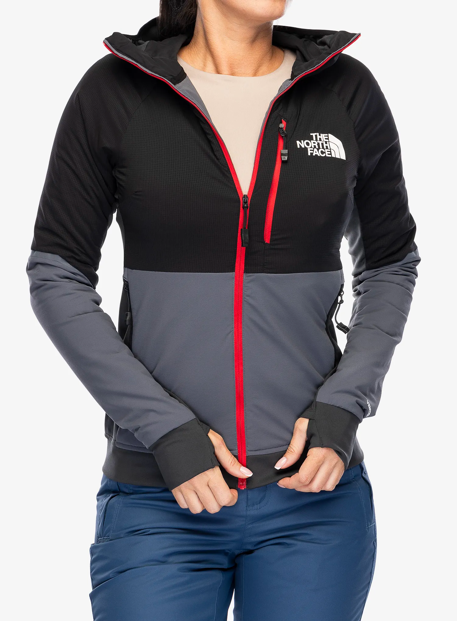 Damska bunda The North Face Dawn Turn Hybrid Ventrix Hoodie - grey/blk