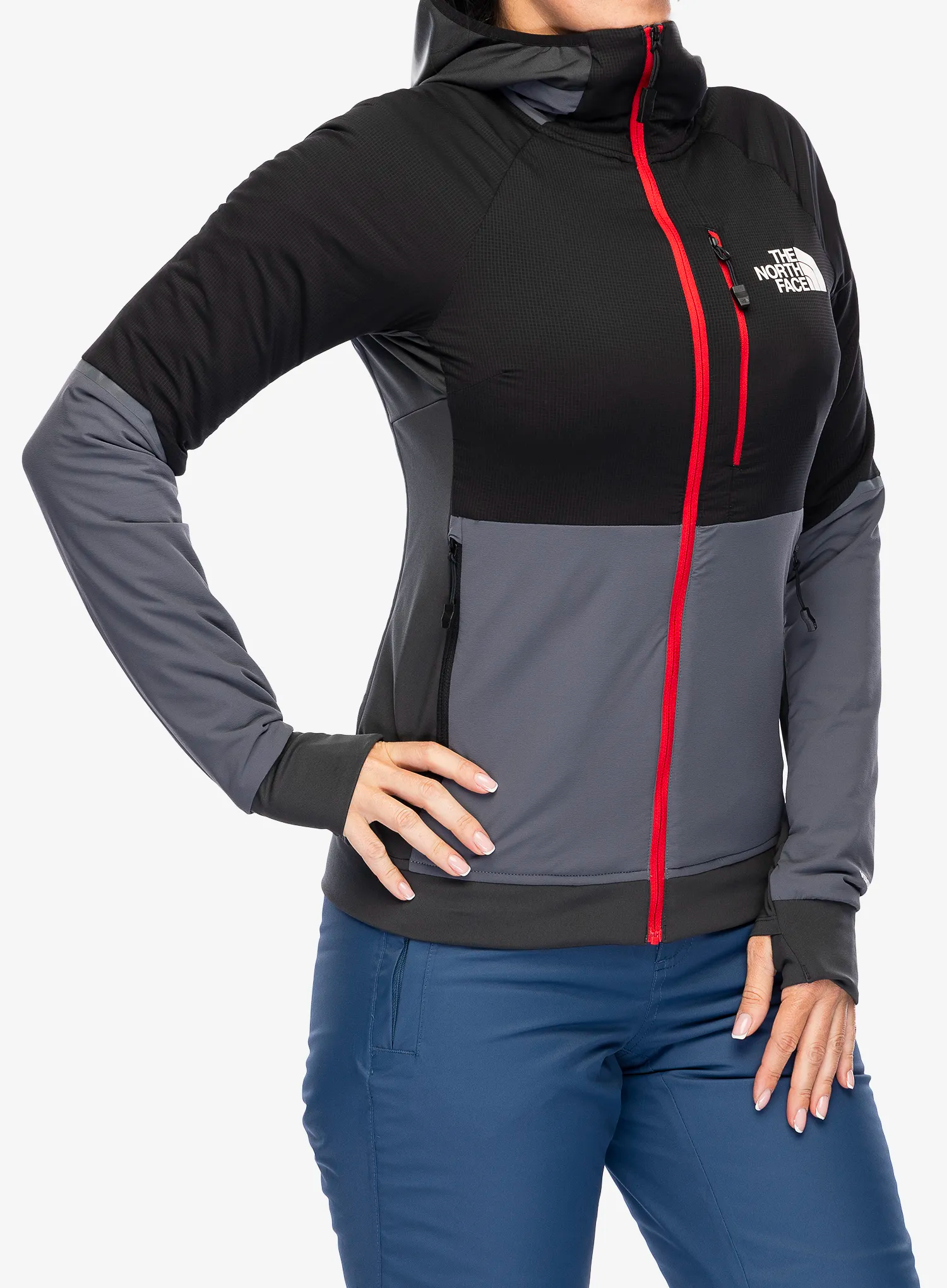 Damska bunda The North Face Dawn Turn Hybrid Ventrix Hoodie - grey/blk