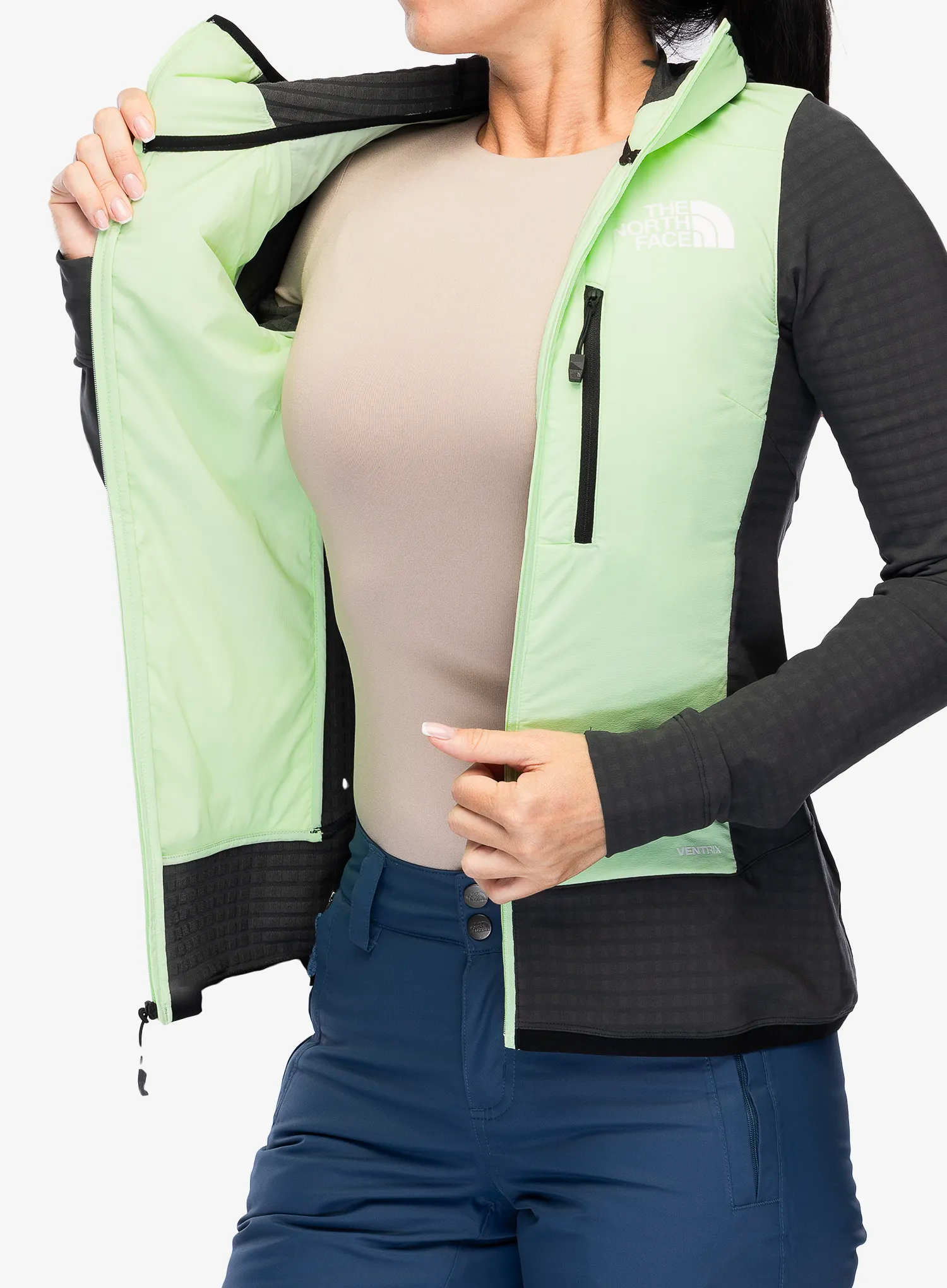 Dámská bunda The North Face Dawn Turn Hybrid Ventrix Midlayer - grey/green