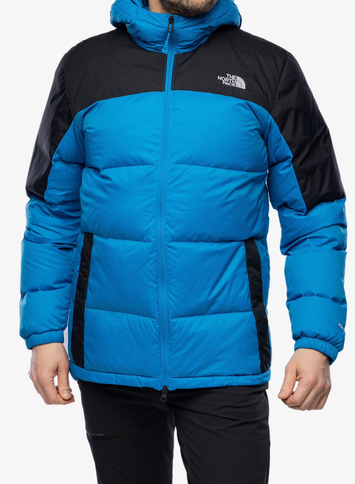 Péřová bunda The North Face Diablo Down Hoodie - skyline blue/tnf black
