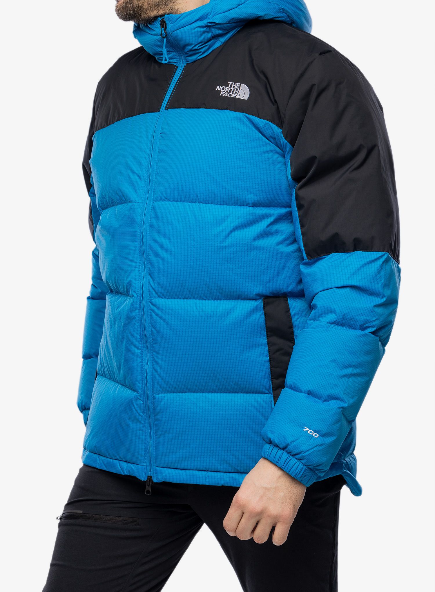 Péřová bunda The North Face Diablo Down Hoodie - skyline blue/tnf black