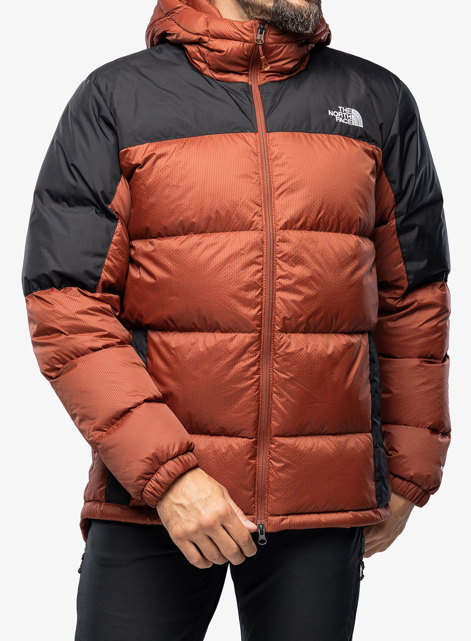 Péřová bunda The North Face Diablo Down Jacket Hoodie - brown/black