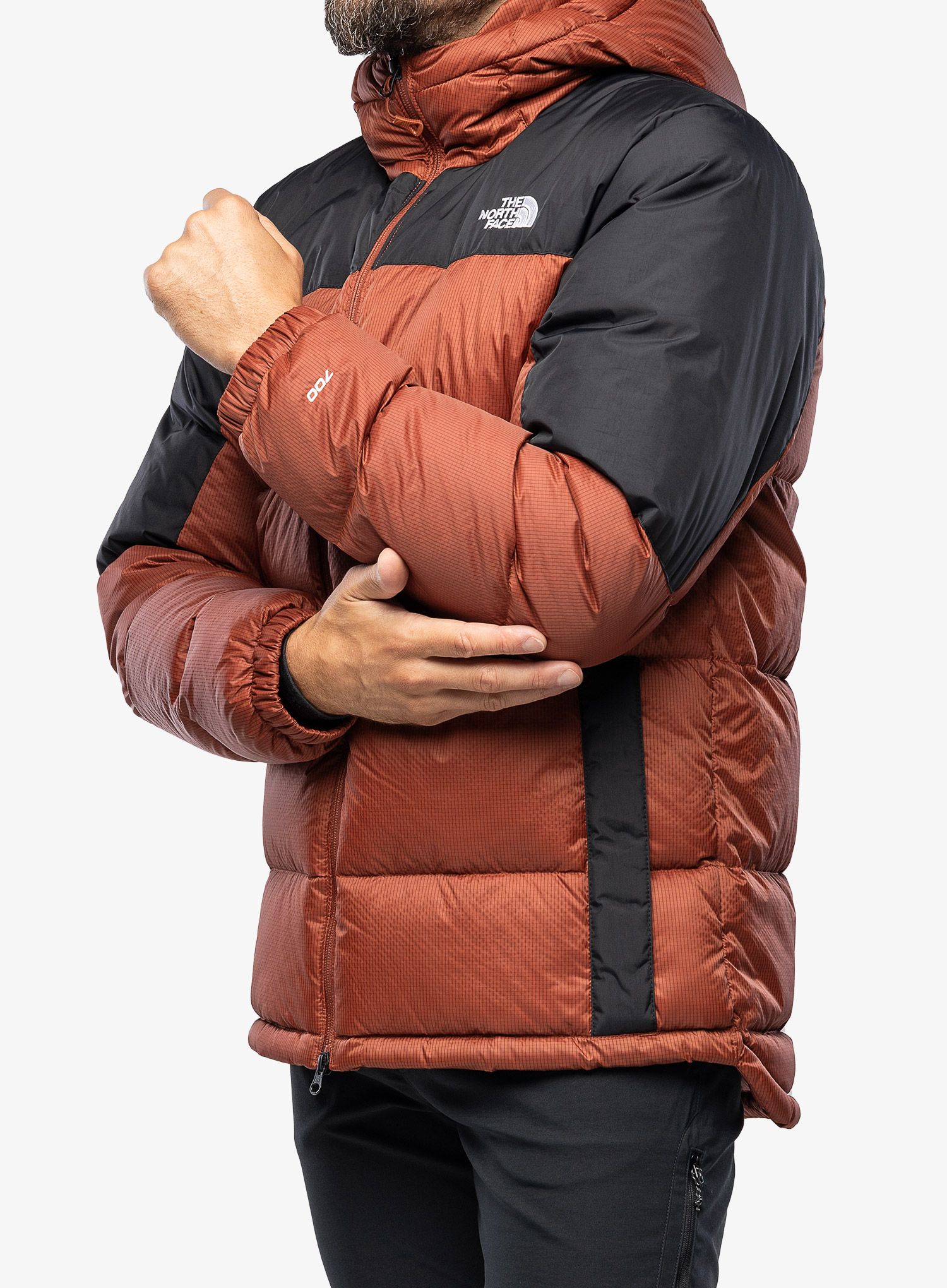 Péřová bunda The North Face Diablo Down Jacket Hoodie - brown/black
