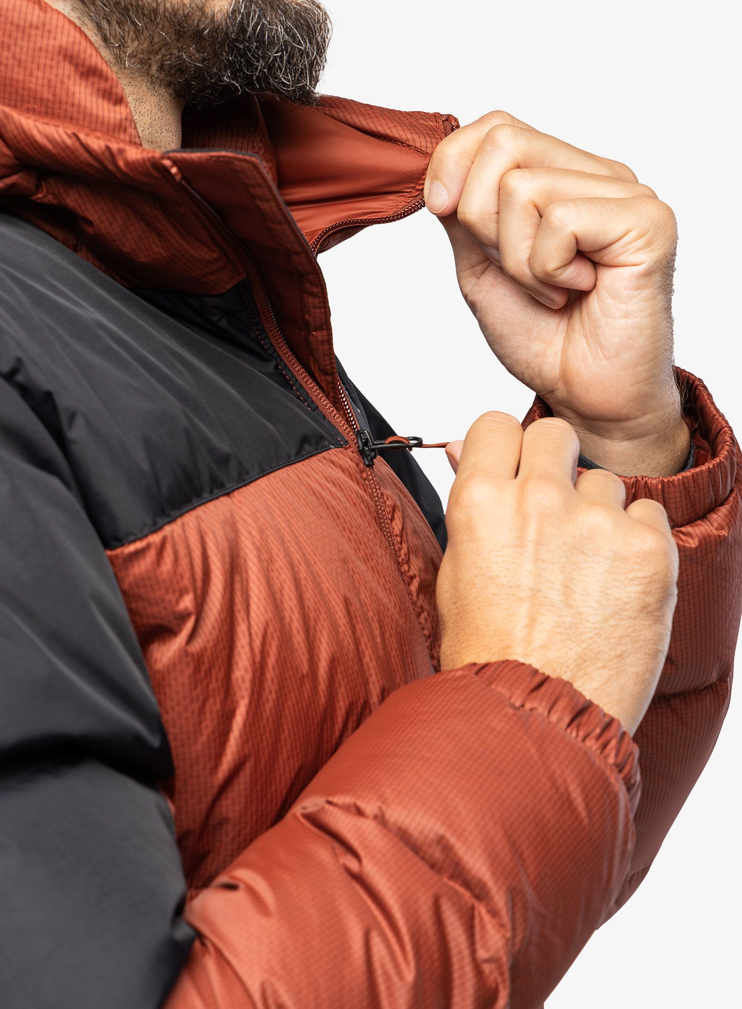Péřová bunda The North Face Diablo Down Jacket Hoodie - brown/black