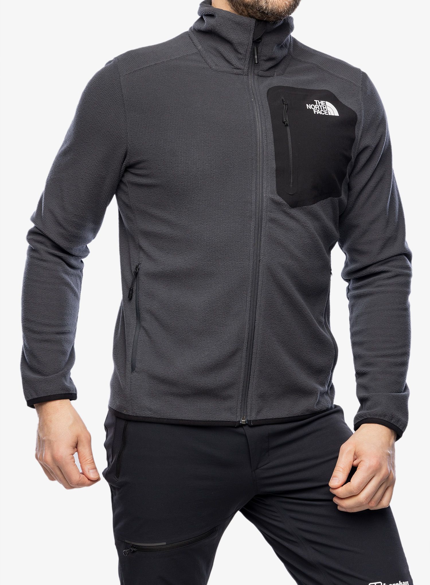 Rozepínací mikina The North Face Experit Grid Fleece - asphalt grey/tnf black