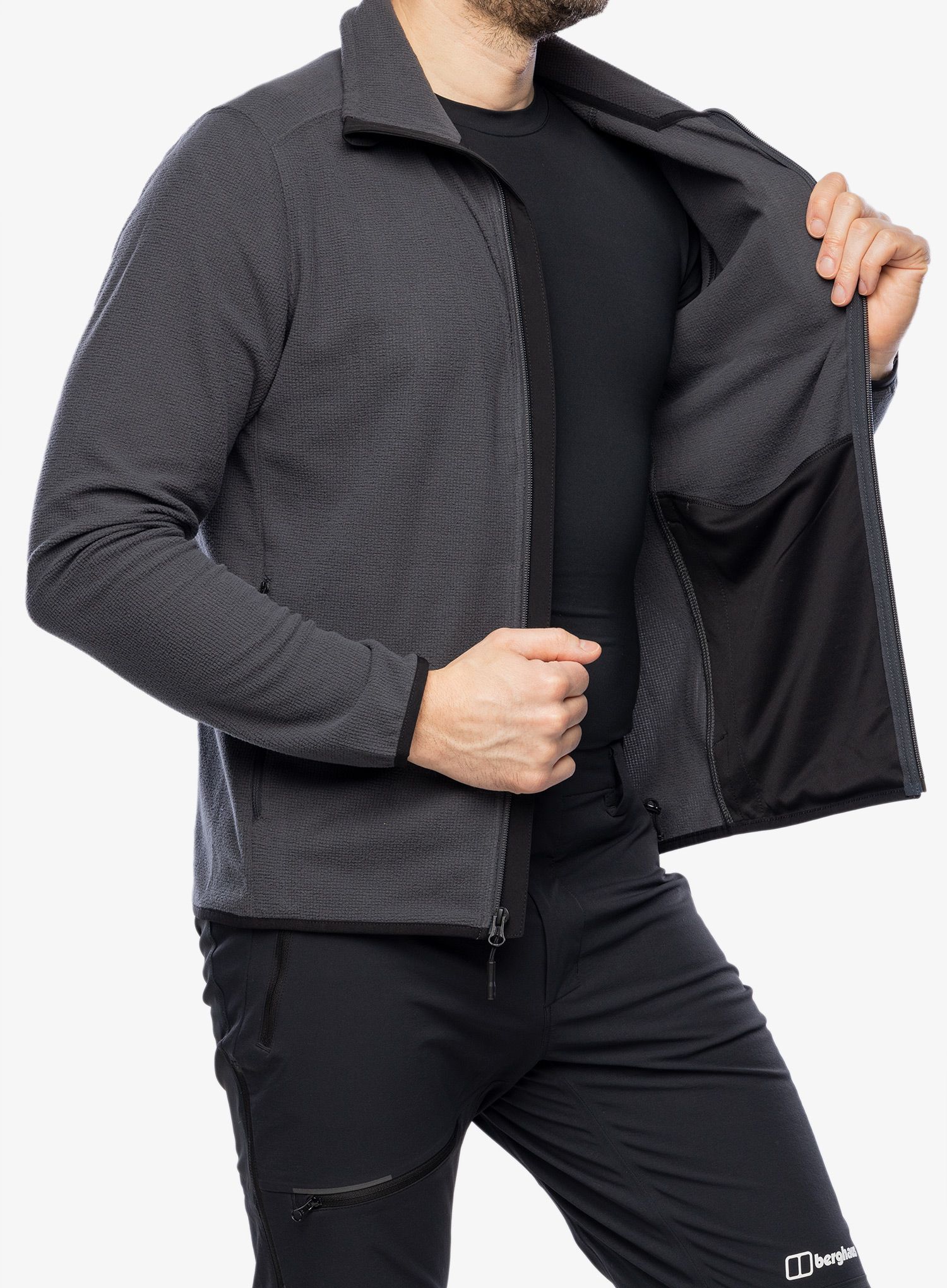Rozepínací mikina The North Face Experit Grid Fleece - asphalt grey/tnf black
